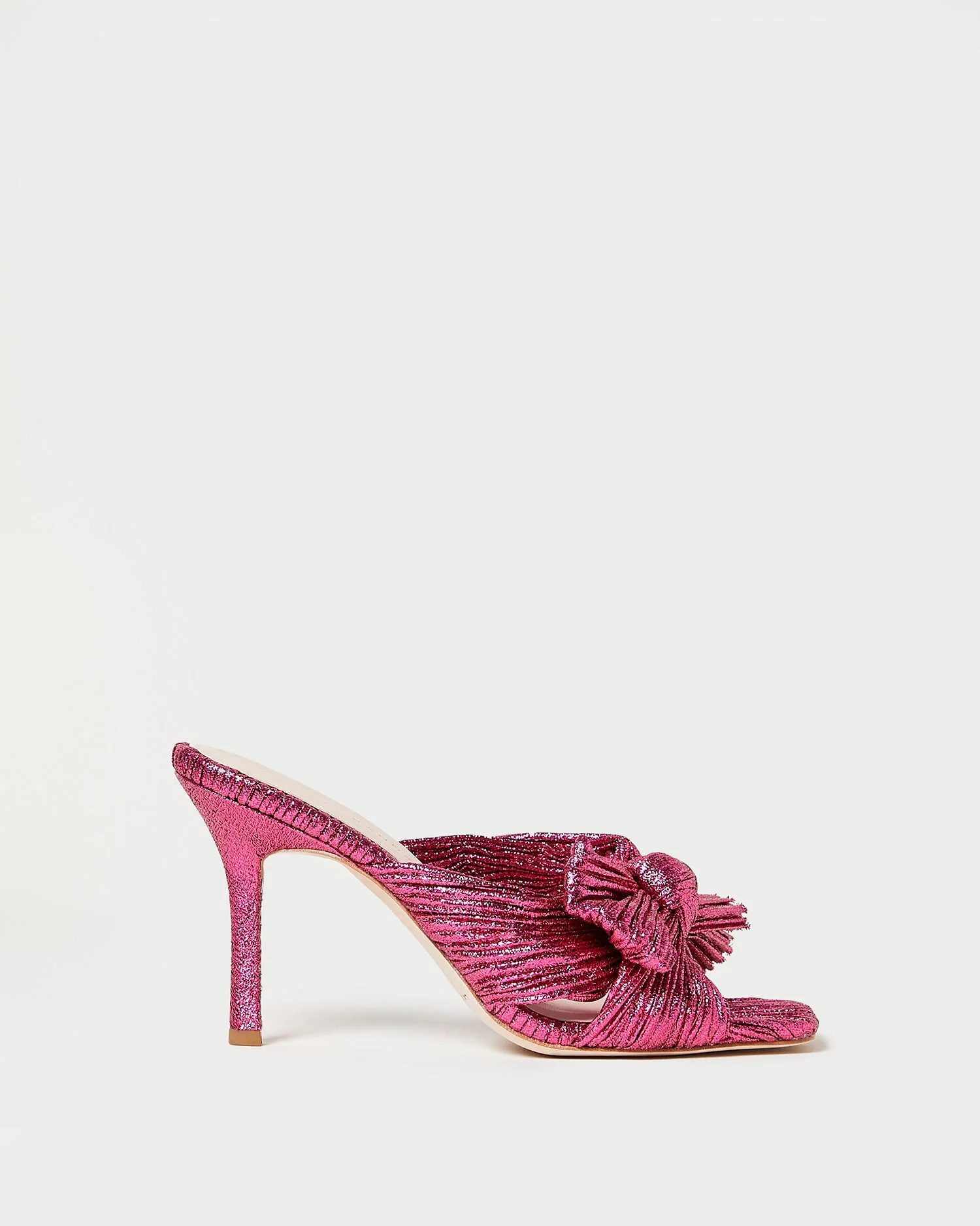 Claudia Pleated Bow Mule | Fuchsia - Image 2