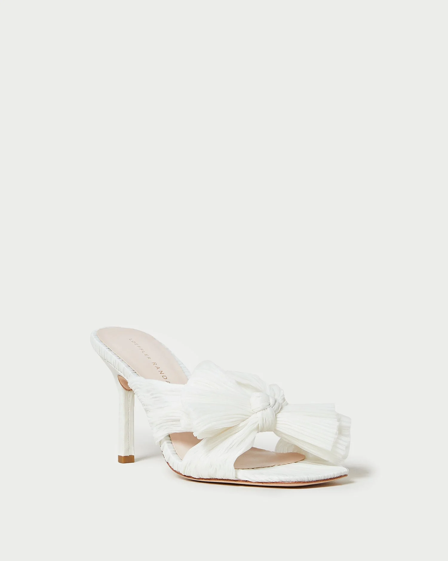 Claudia Pleated Bow Mule | Pearl