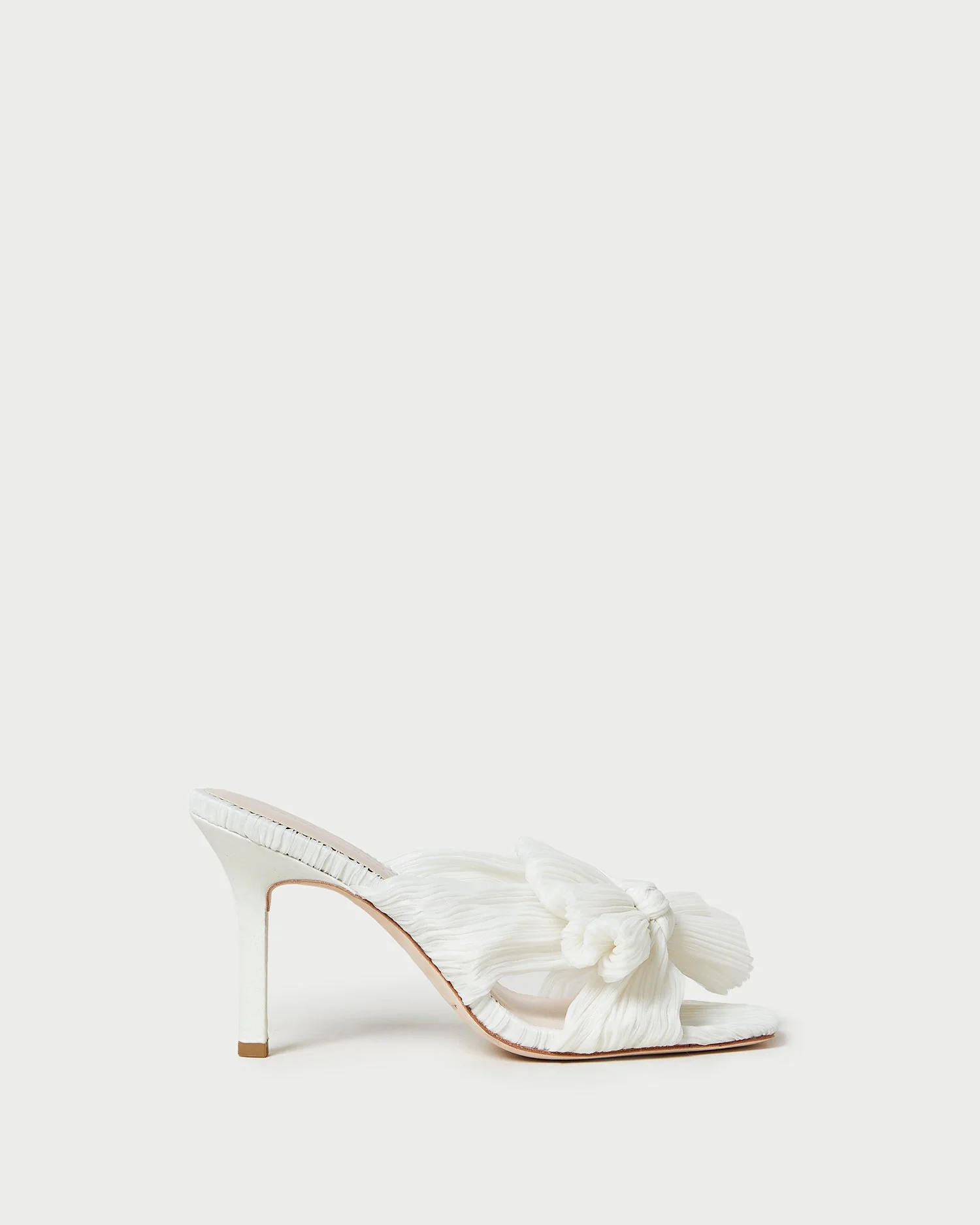 Claudia Pleated Bow Mule | Pearl - Image 2