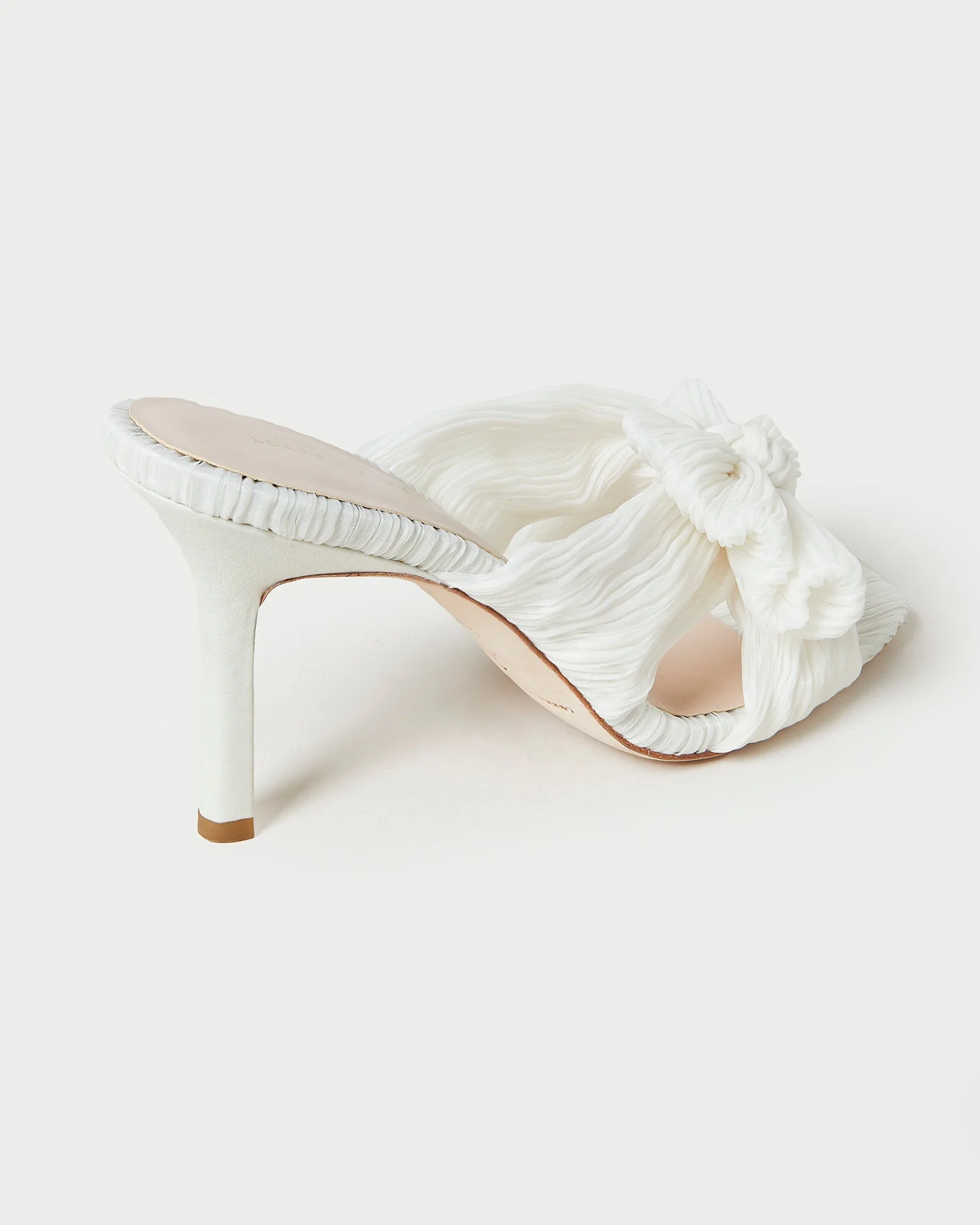 Claudia Pleated Bow Mule | Pearl - Image 4
