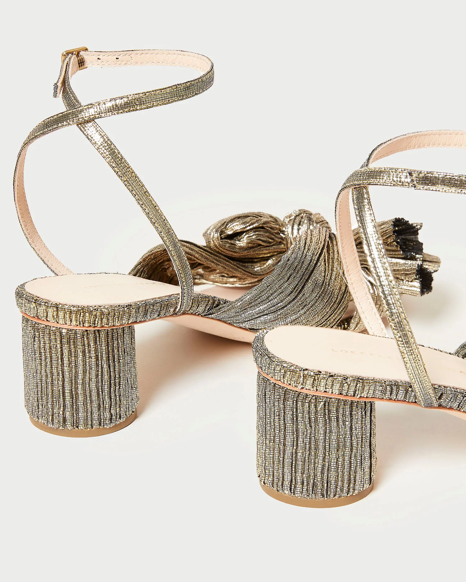 Dahlia Pleated Bow Heel | Dark Gold - Image 4