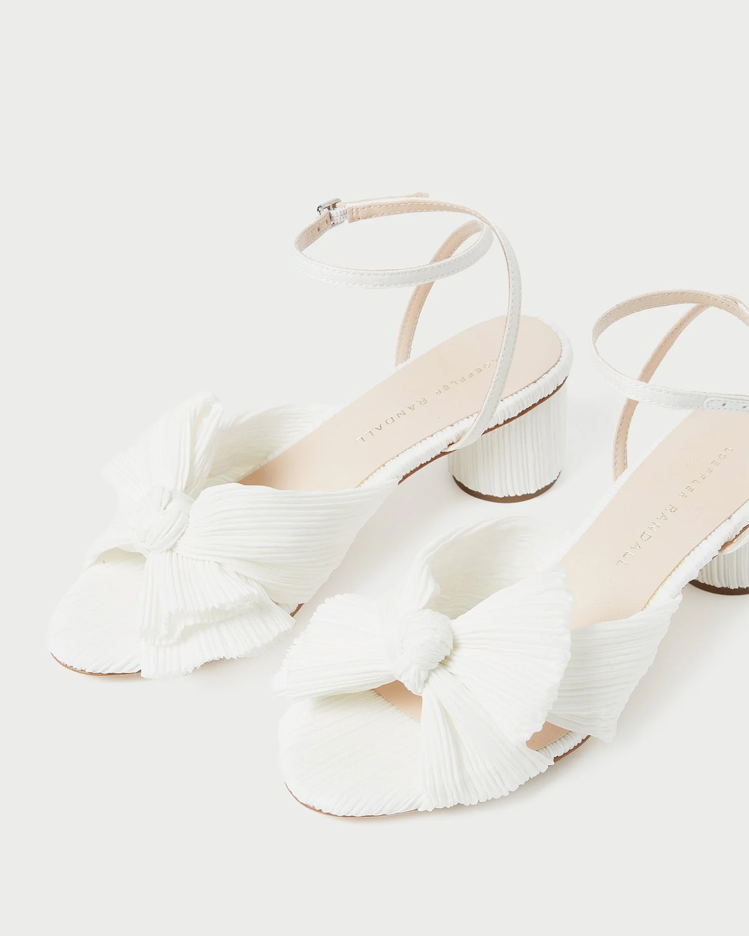 Dahlia Pleated Bow Heel | White - Image 3