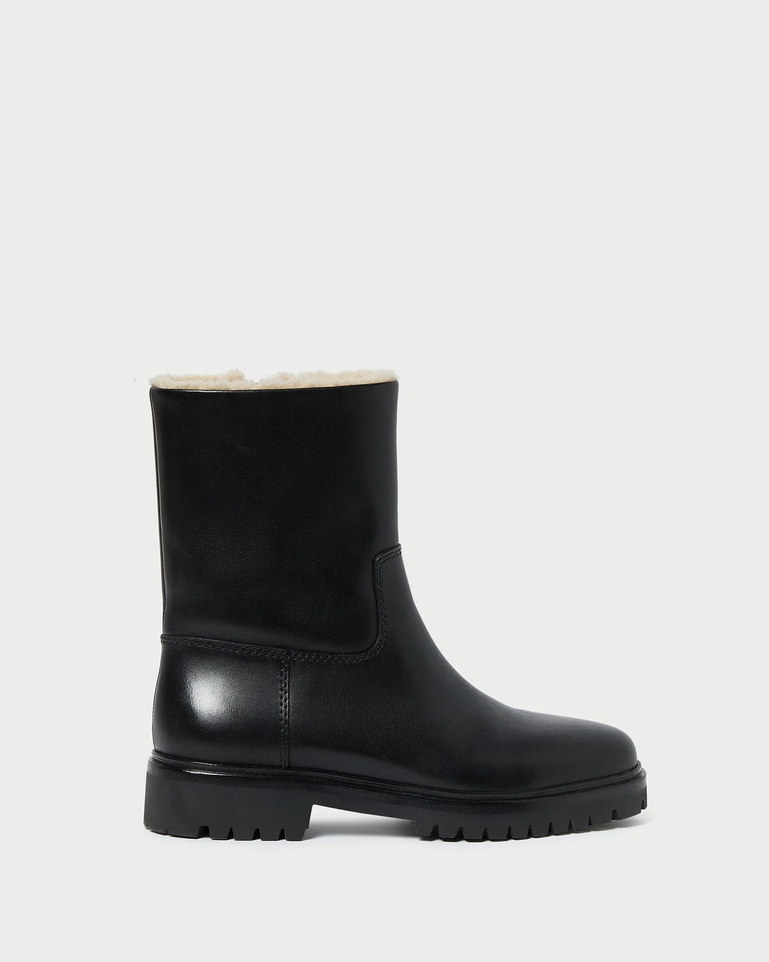 Damian Leather Lug Sole Boot | Black