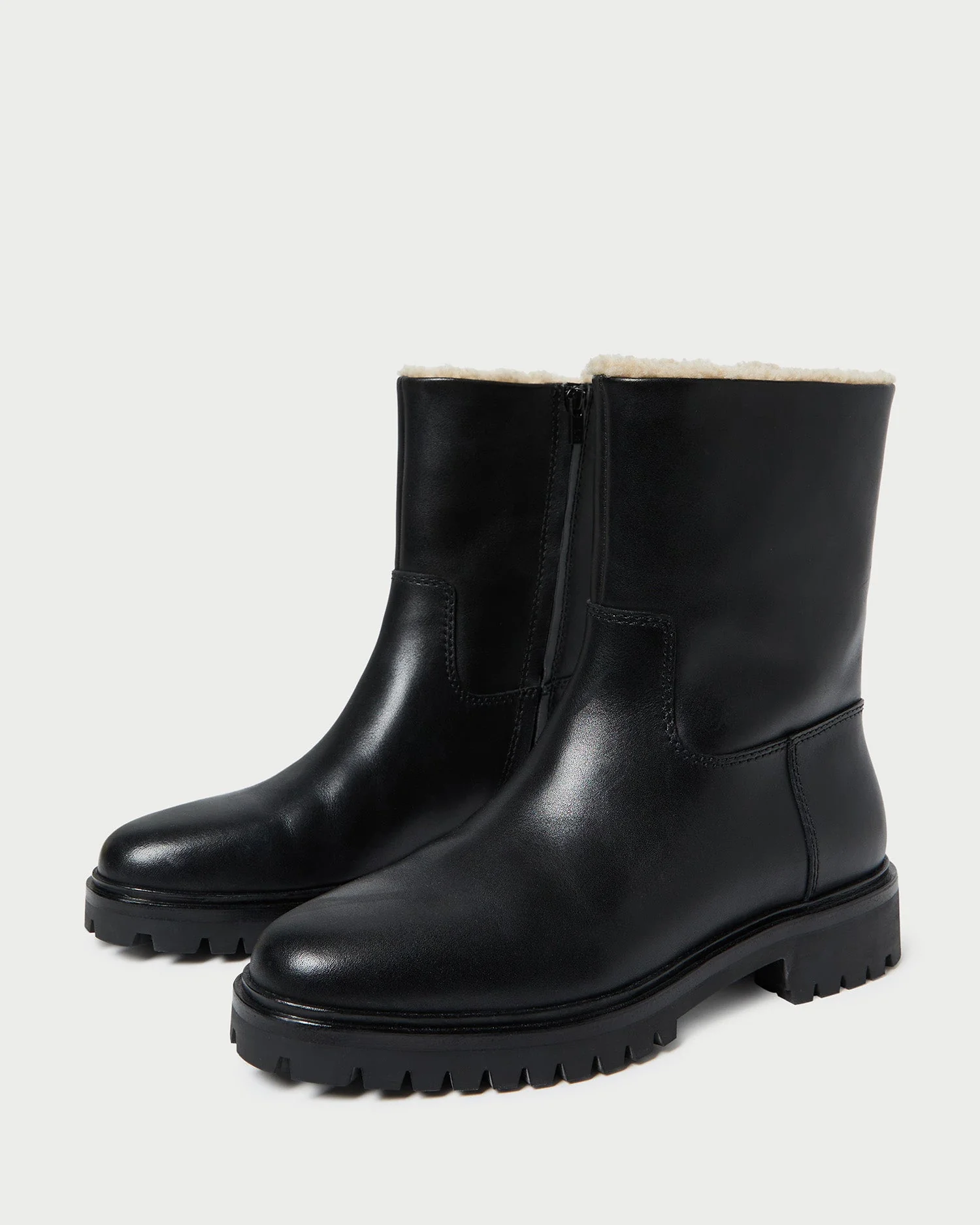 Damian Leather Lug Sole Boot | Black - Image 5