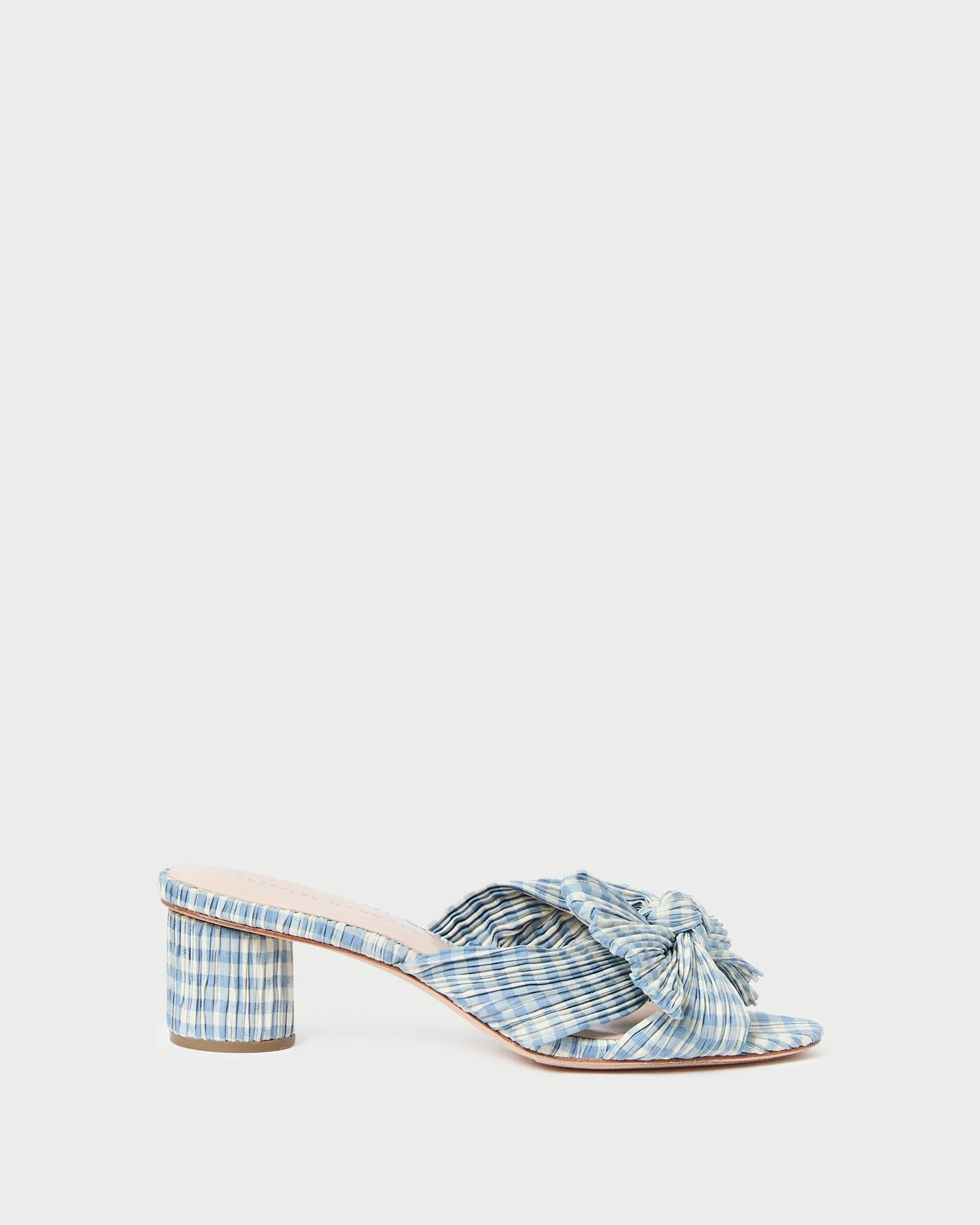Emilia Bow Heel | Blue Gingham - Image 3