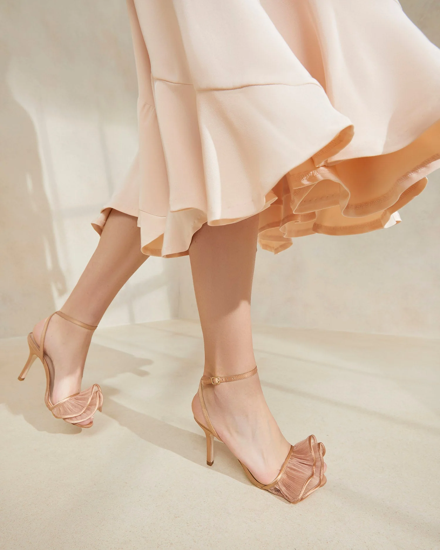 Estella Ruffle Heeled Sandal | Beauty - Image 2