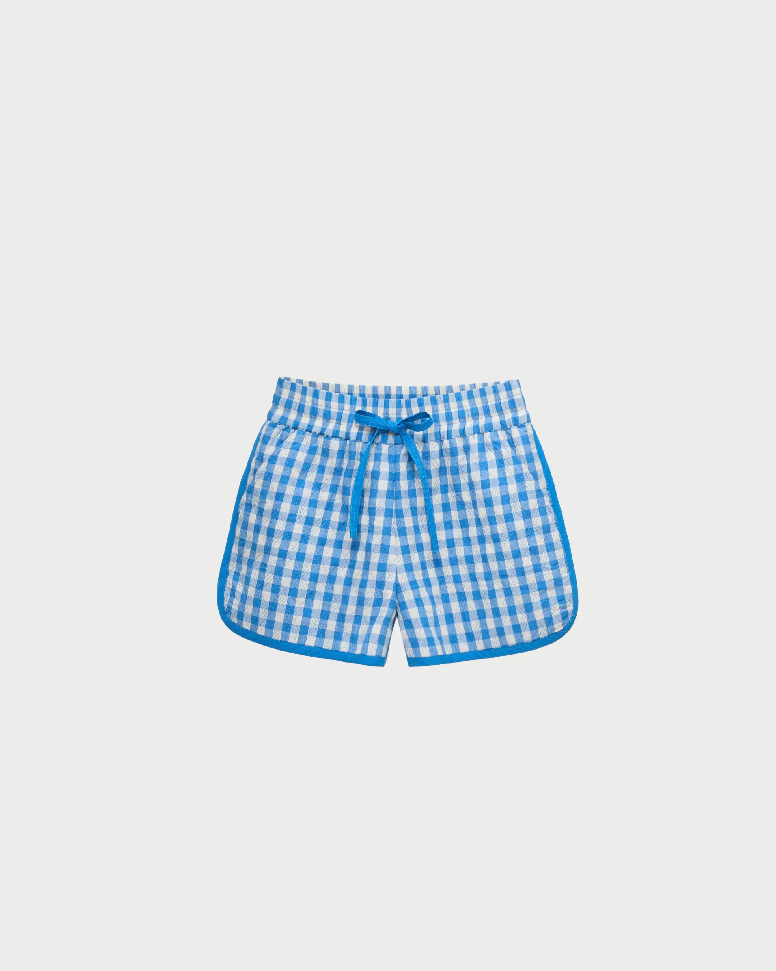 Flynn Quilted Short | Blue/Cream Gingham - Image 2