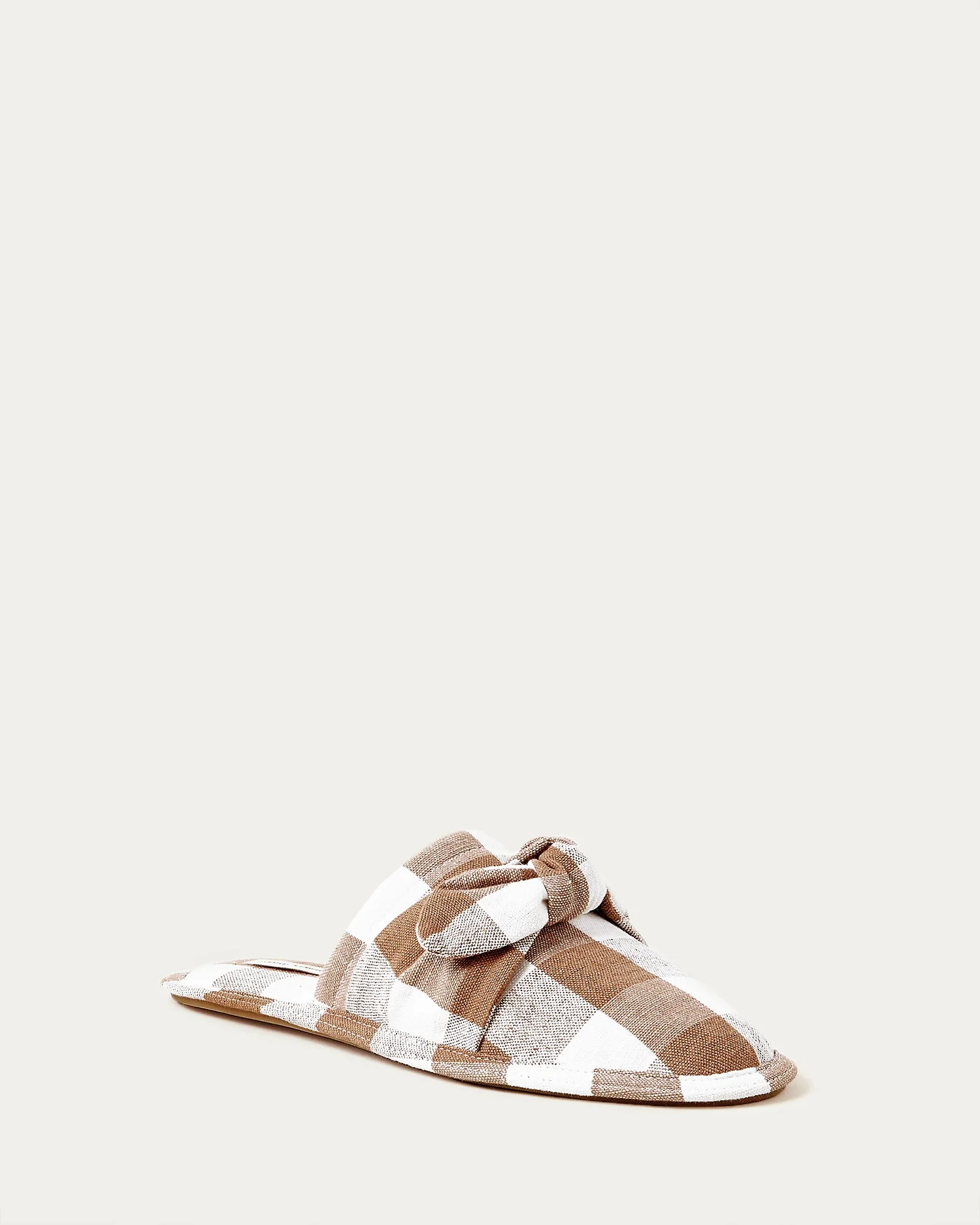 Frannie Gingham Slipper | Brown
