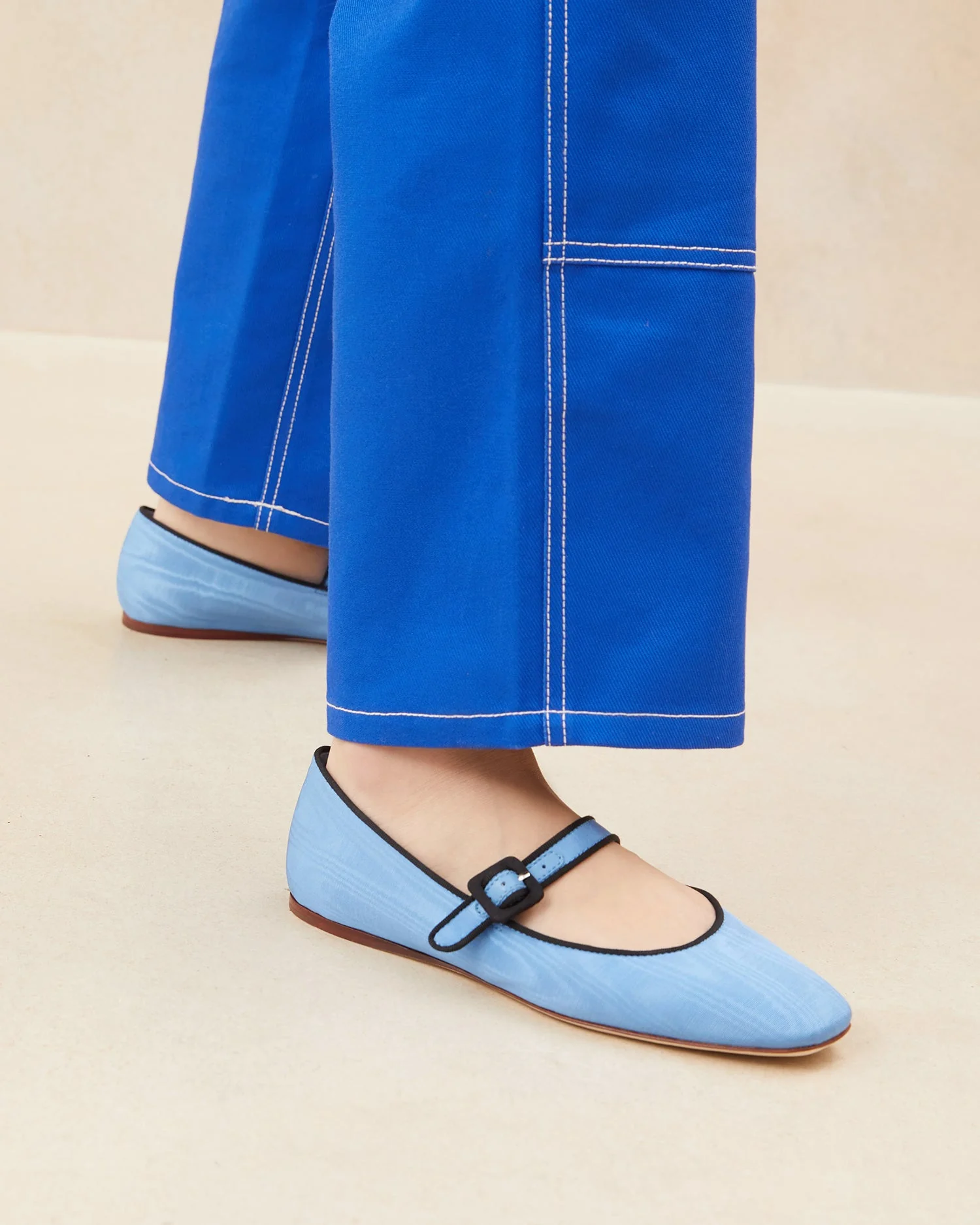 Ginger Moire Mary Jane | Light Blue/Black - Image 5