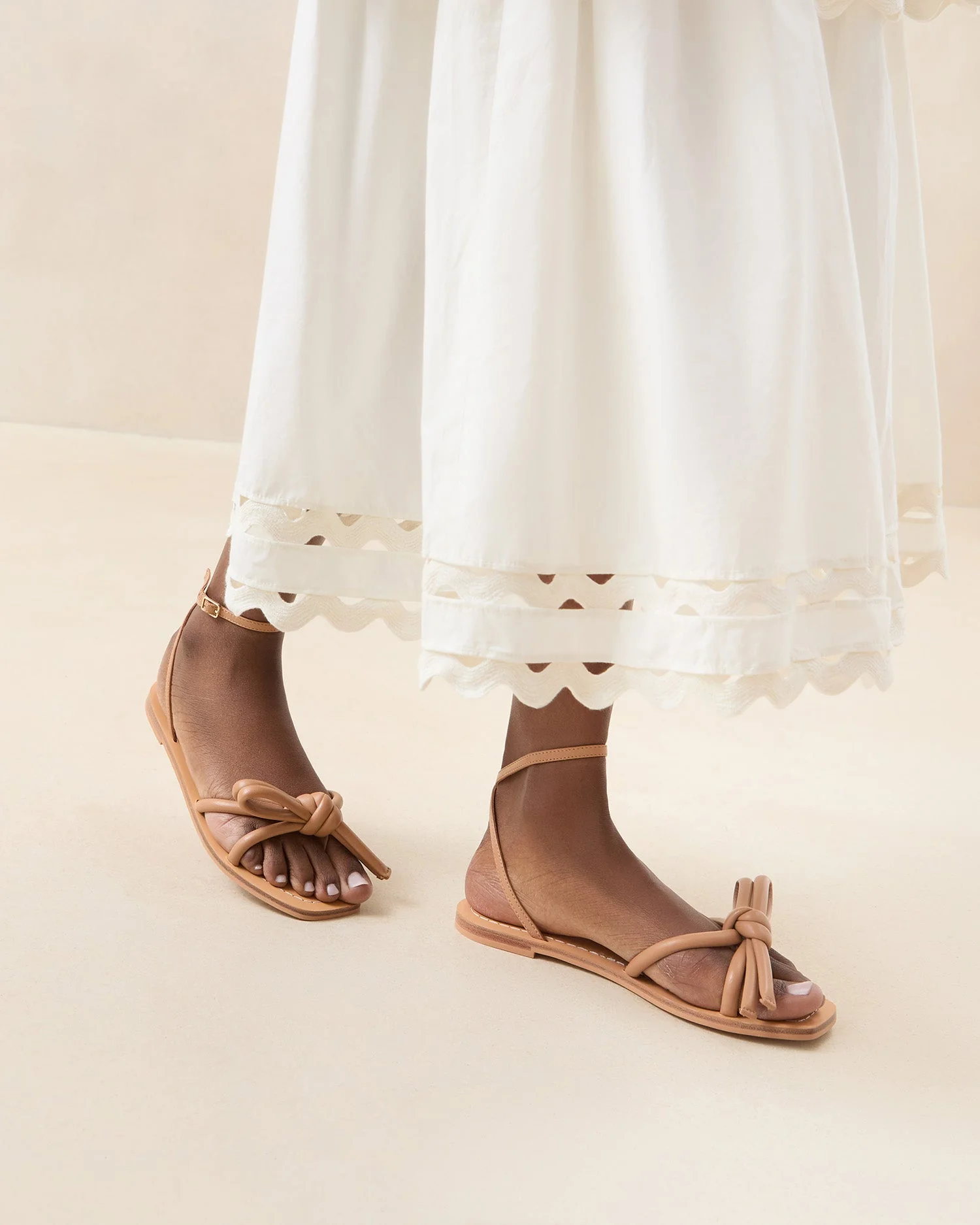 Henriette Leather Bow Sandal | Dune - Image 2