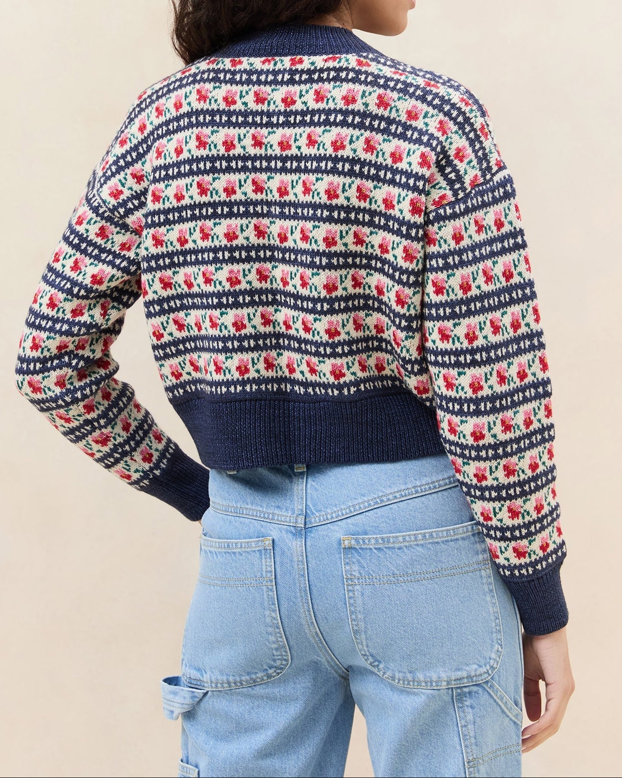 Idris Intarsia Cardigan | Blue - Image 3