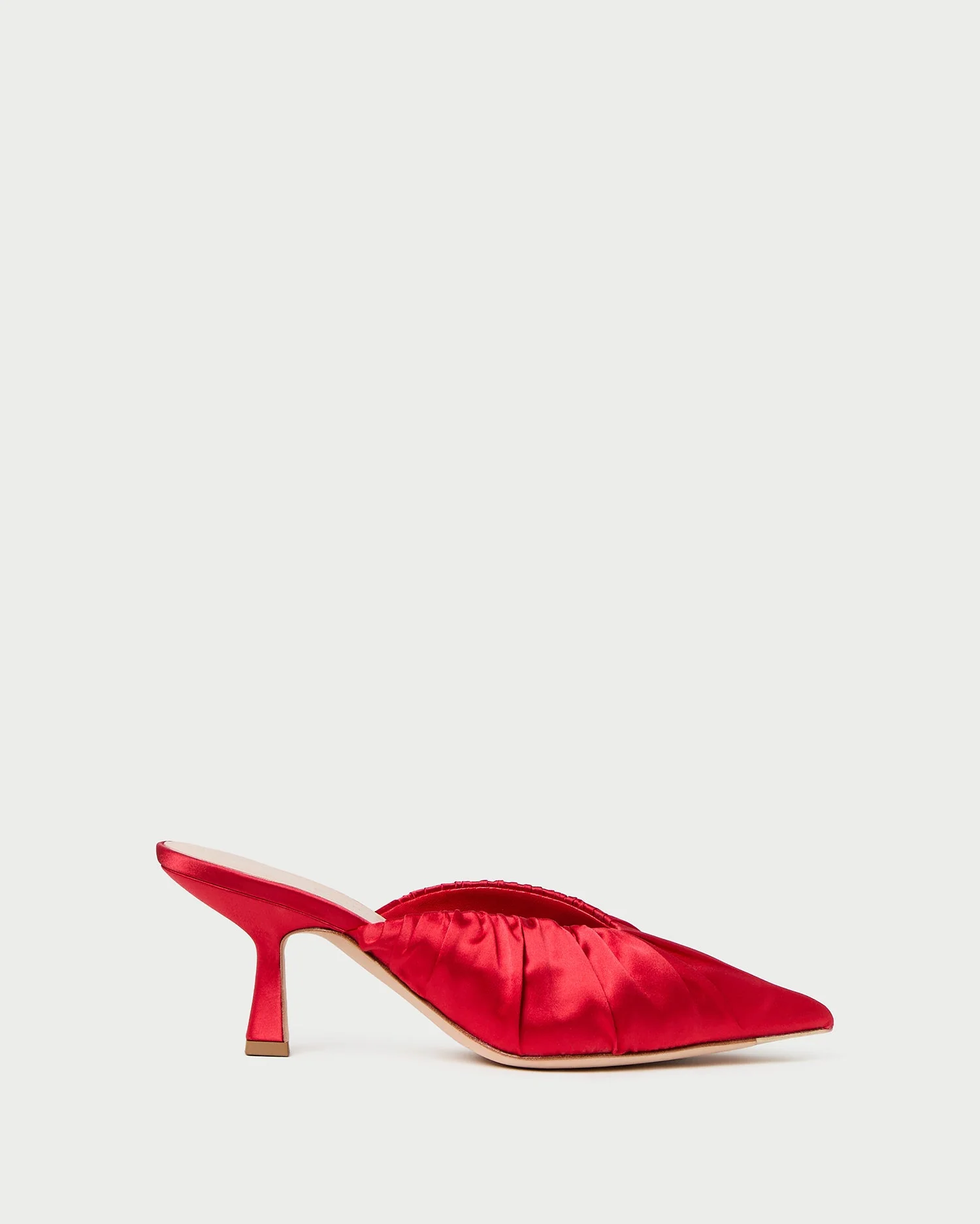 Inez Mid-Heel Mule | Red Satin