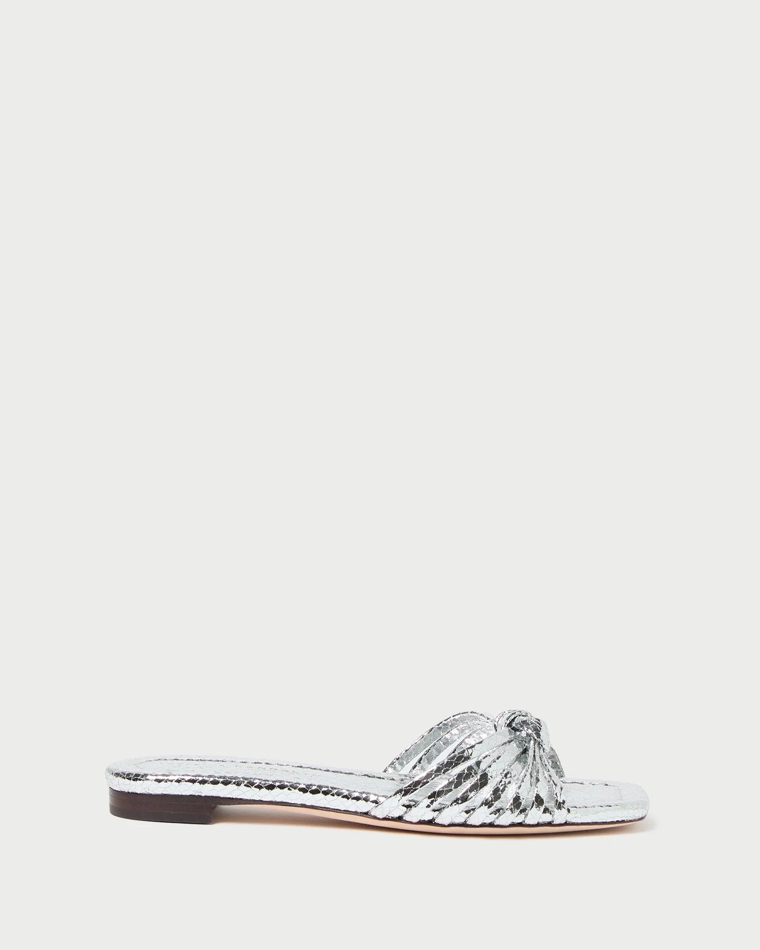 Izzie Leather Knot Sandal | Silver - Image 3
