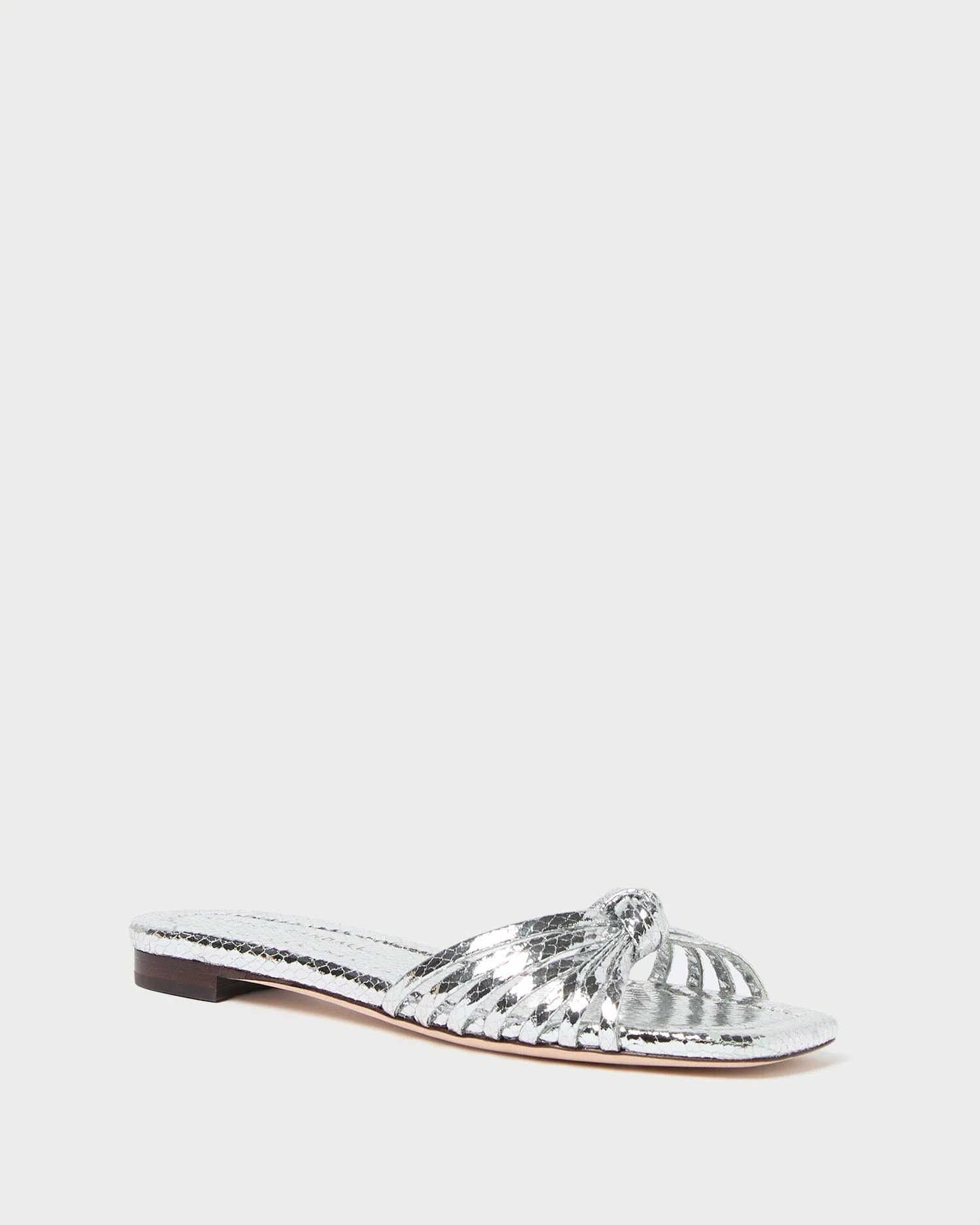 Izzie Leather Knot Sandal | Silver - Image 4