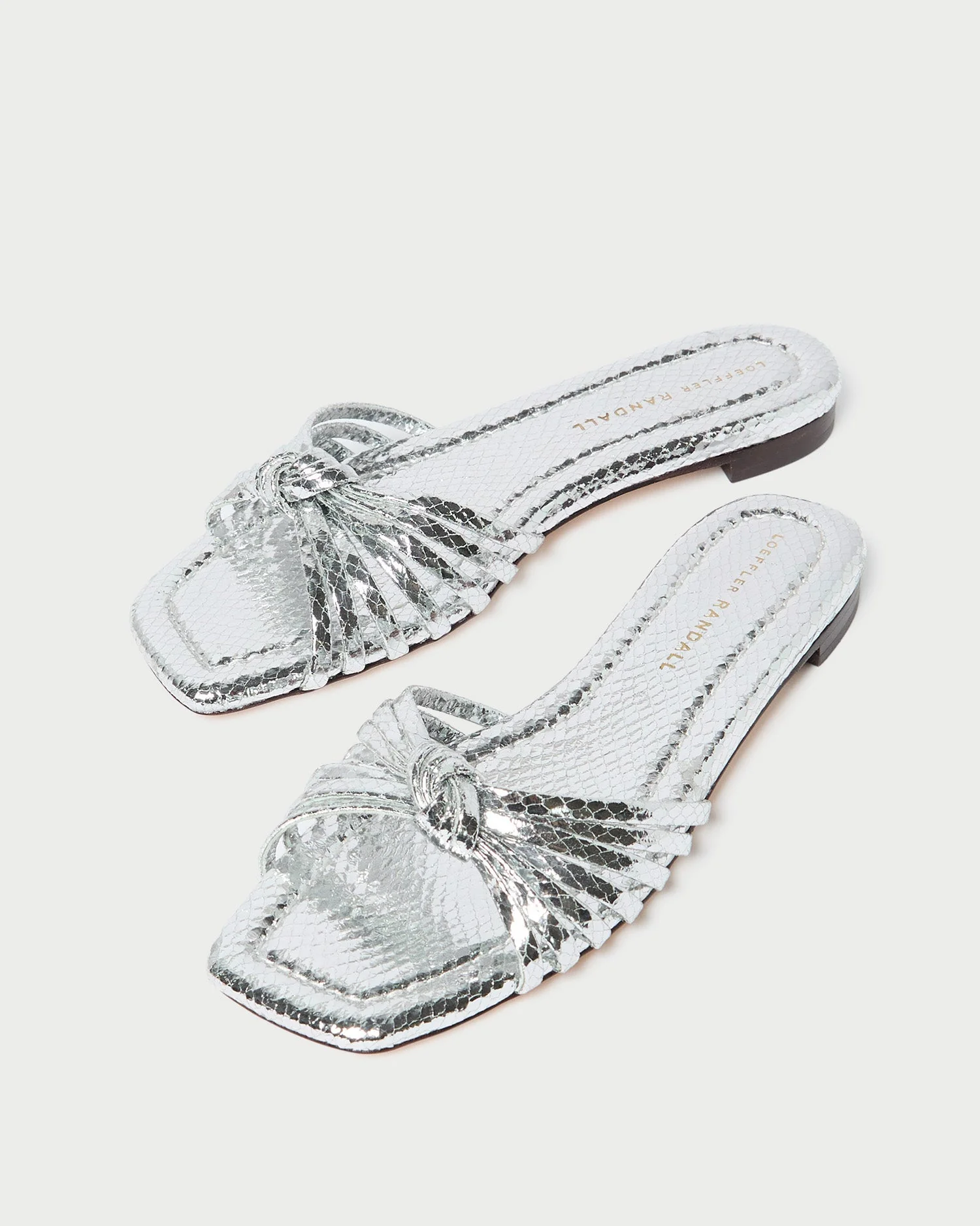 Izzie Leather Knot Sandal | Silver - Image 5
