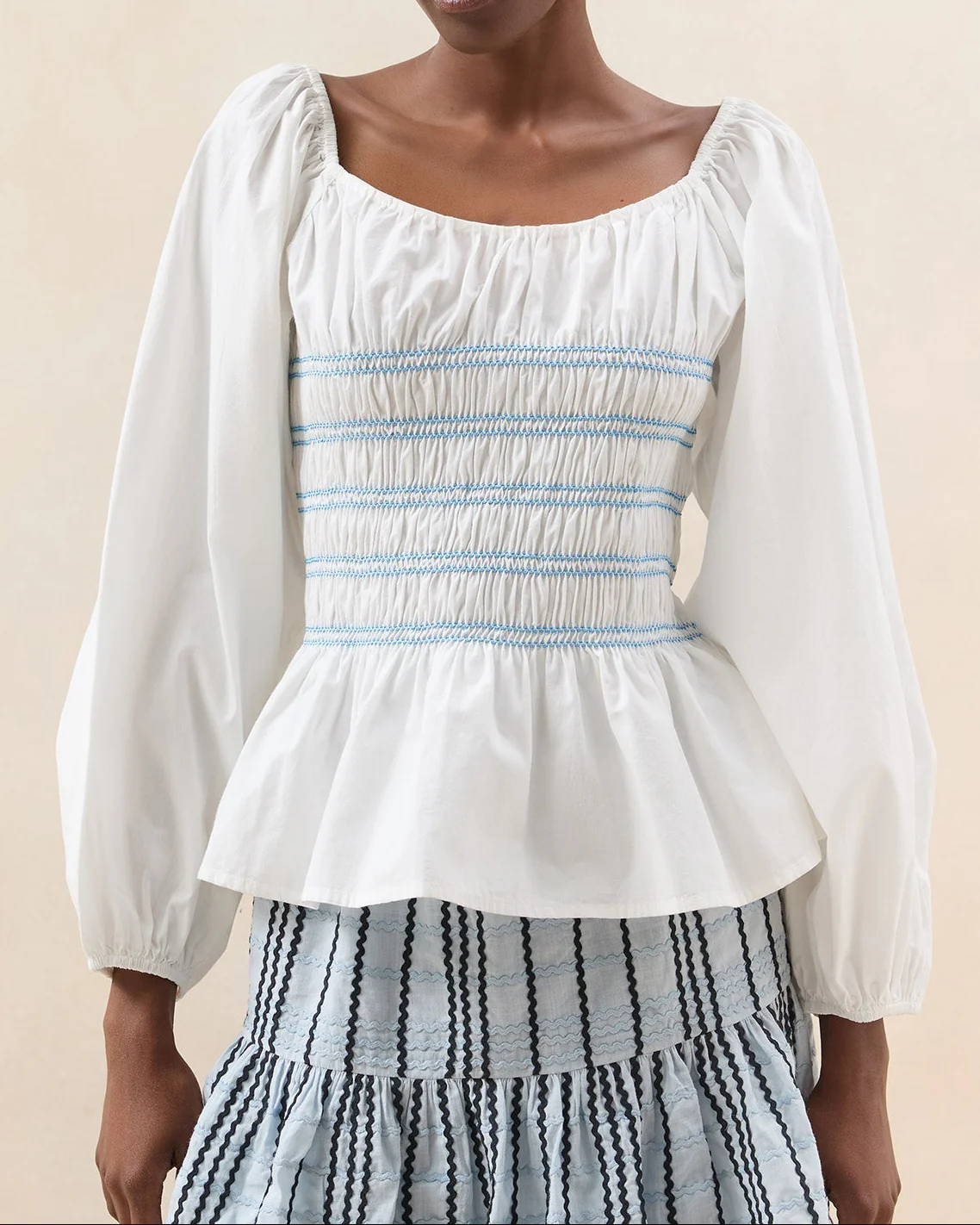 Julietta Gathered Top | White