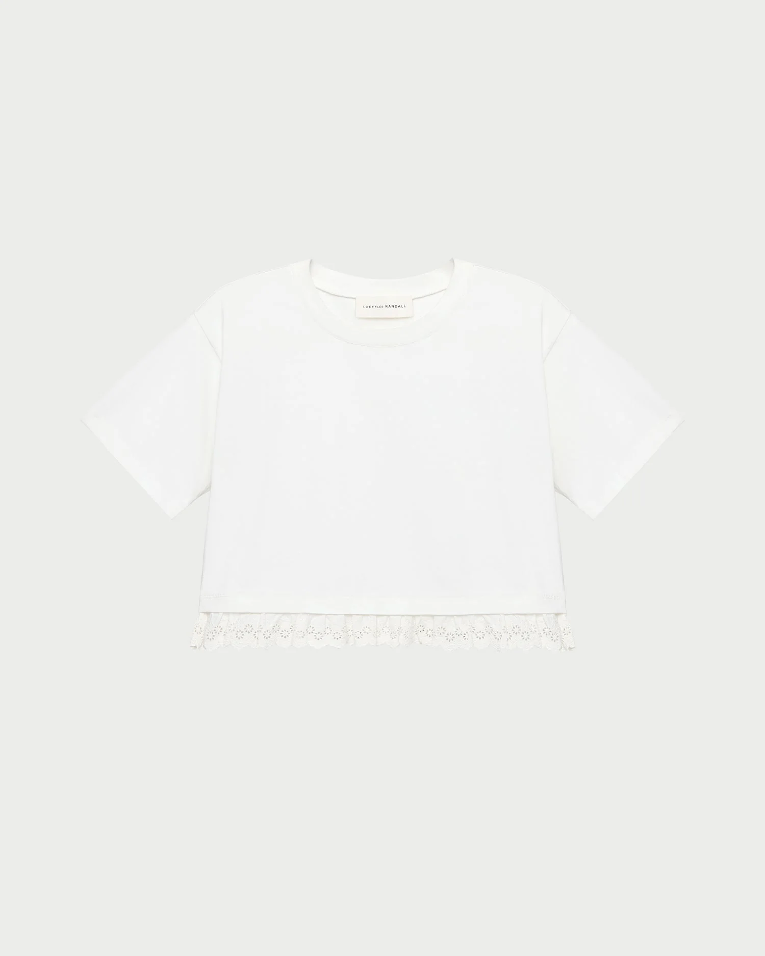 Junie Lace Trim Tee | Cream - Image 2
