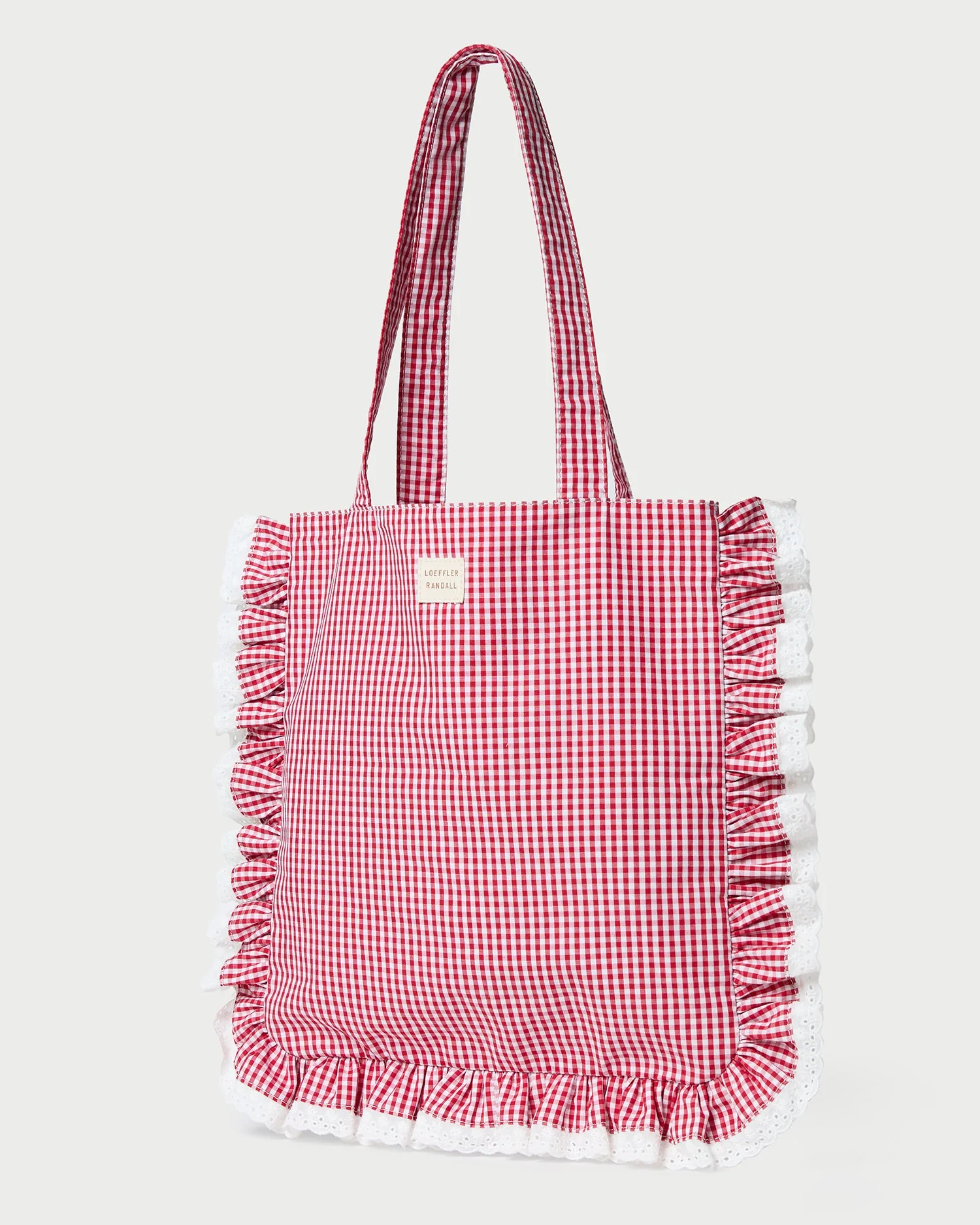 Justine Ruffle Tote | Red Gingham - Image 2
