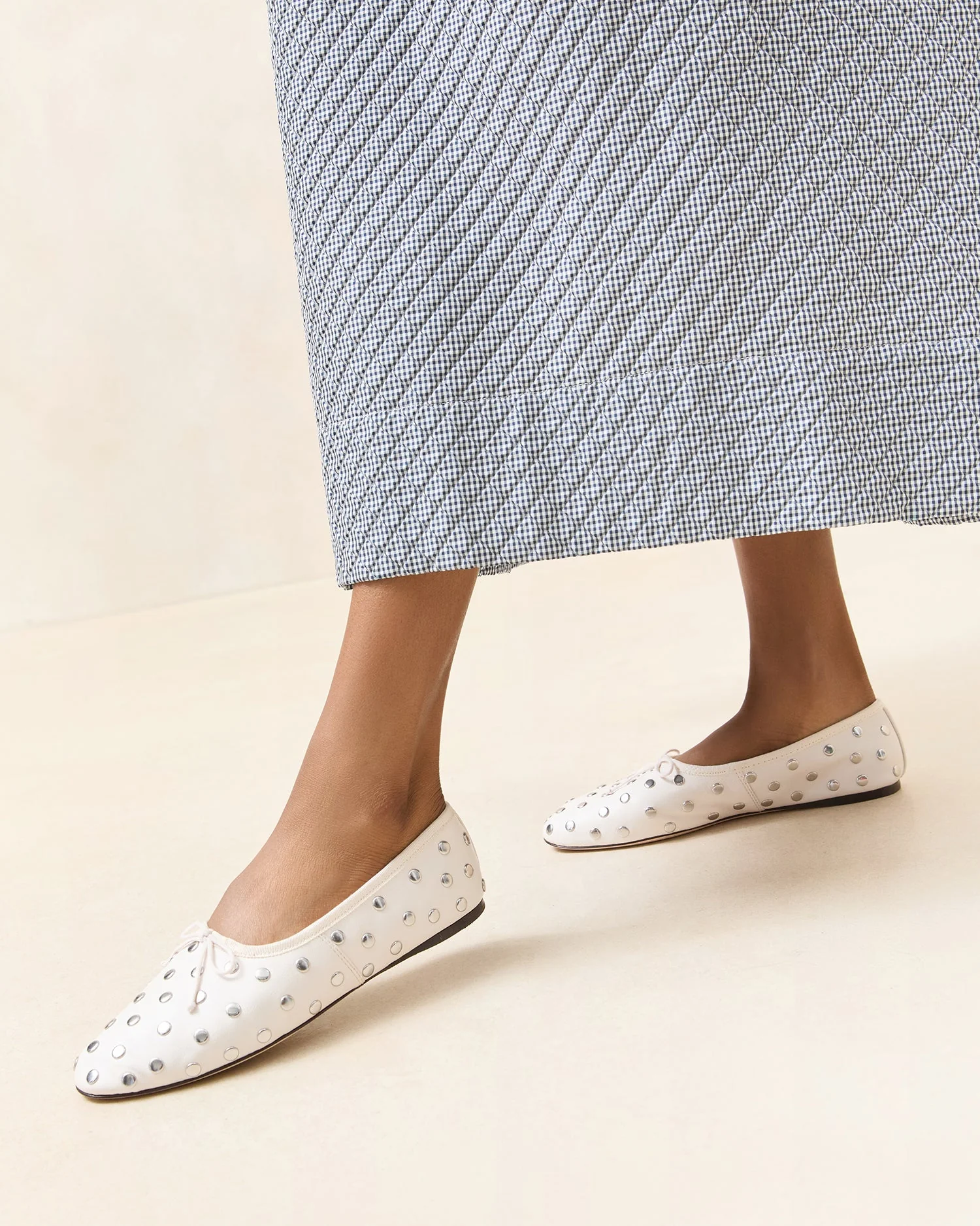 Landon Ballet Flat | Ecru/Silver - Image 2