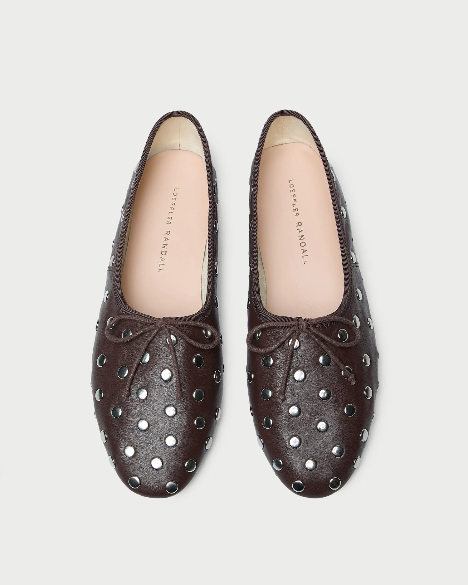 Landon Leather Ballet Flat | Espresso/Silver