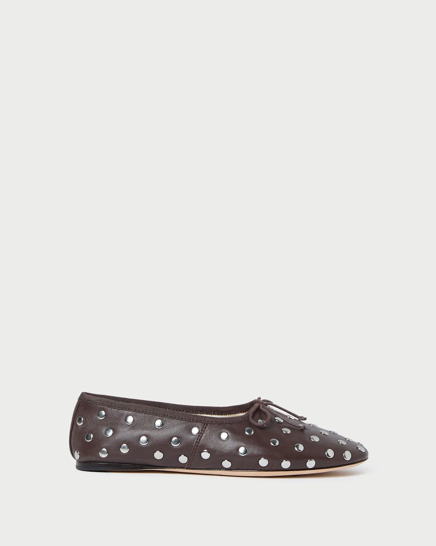 Landon Leather Ballet Flat | Espresso/Silver - Image 3