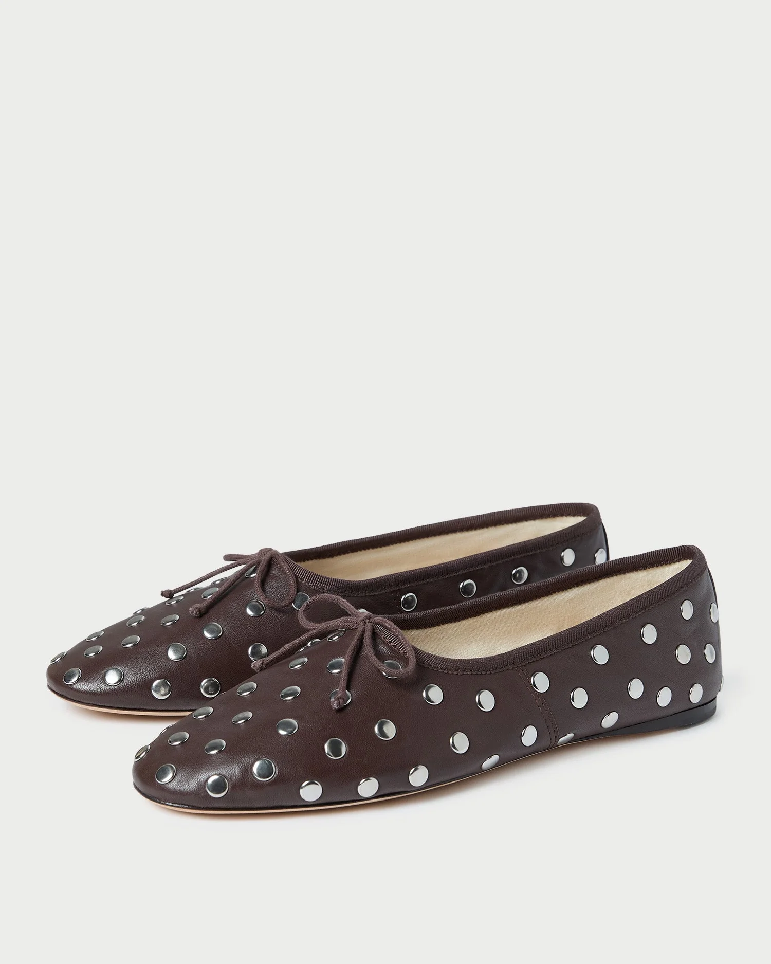 Landon Leather Ballet Flat | Espresso/Silver - Image 4
