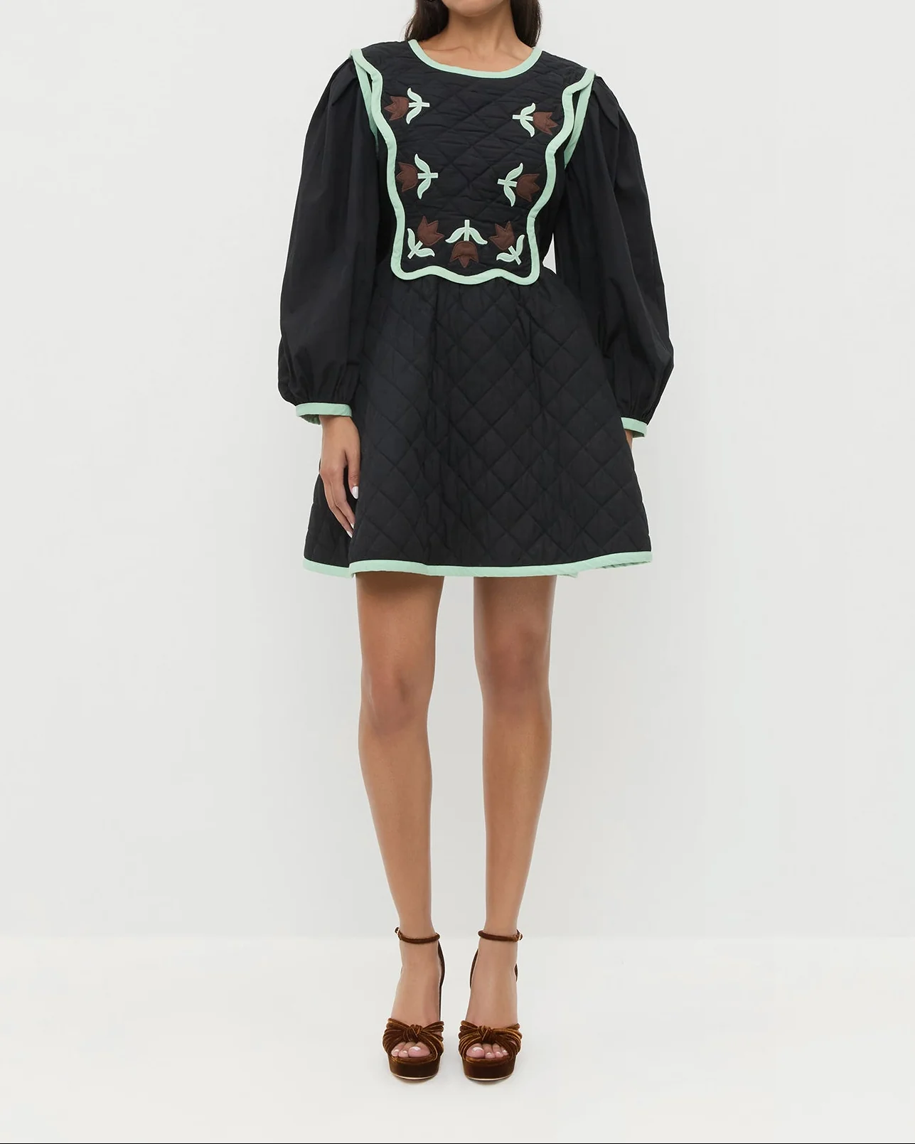 Laney Short Dress | Black/Mint