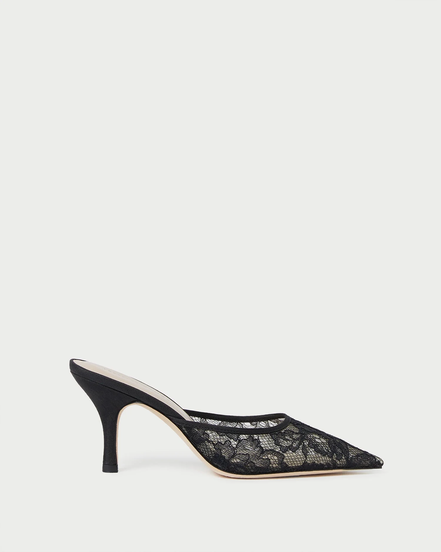 Layla Lace Mesh Mule | Black