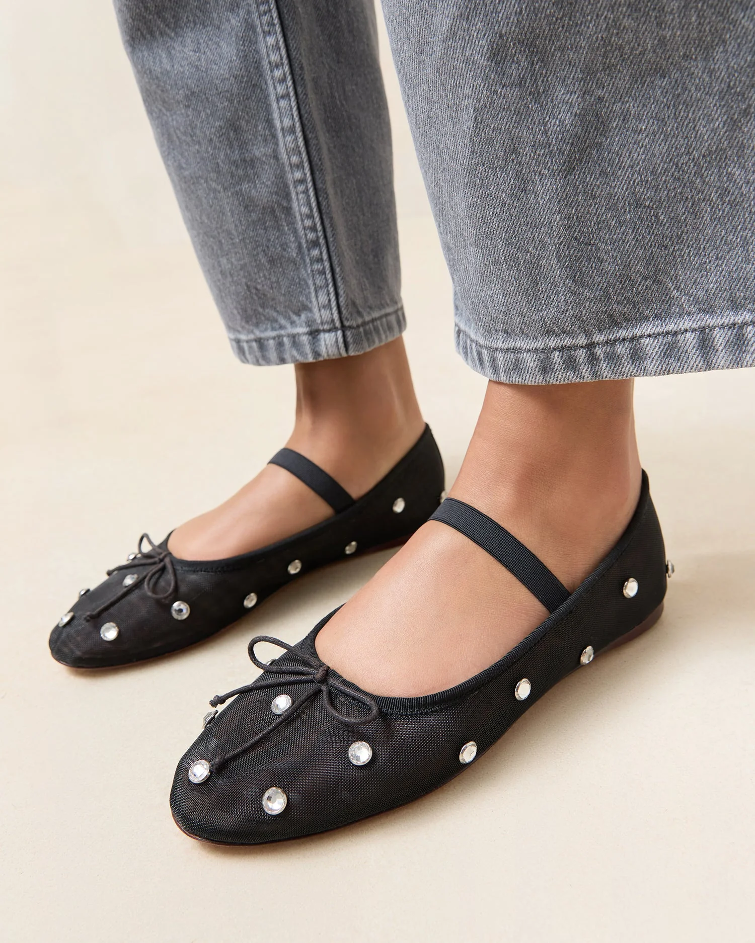 Leonie Ballet Flat | Black/Crystal - Image 2