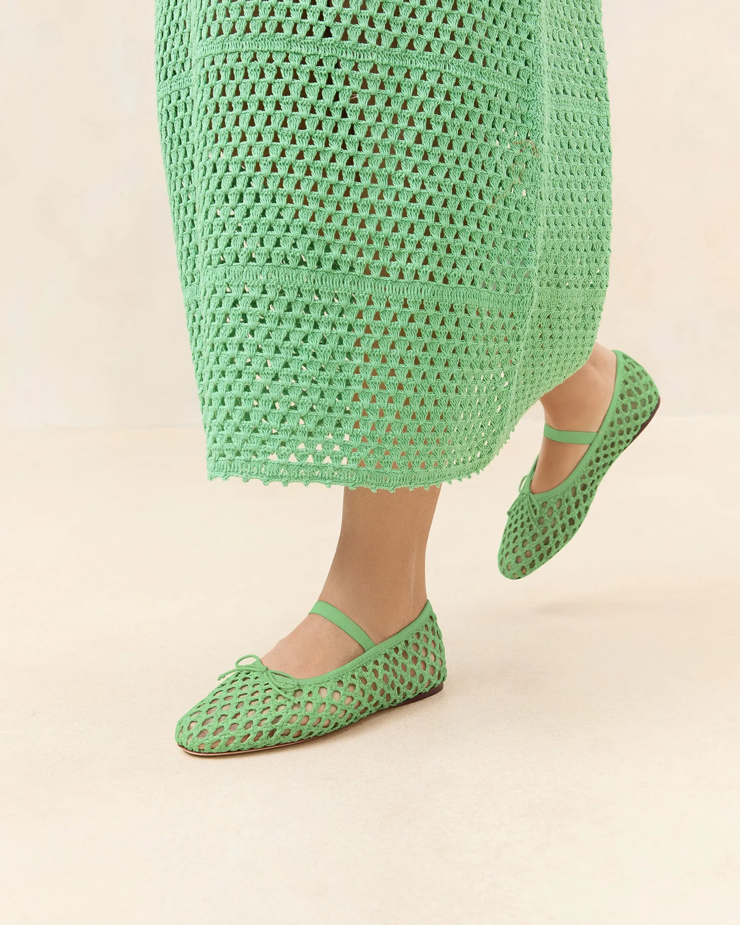 Leonie Crochet Ballet Flat | Green - Image 5