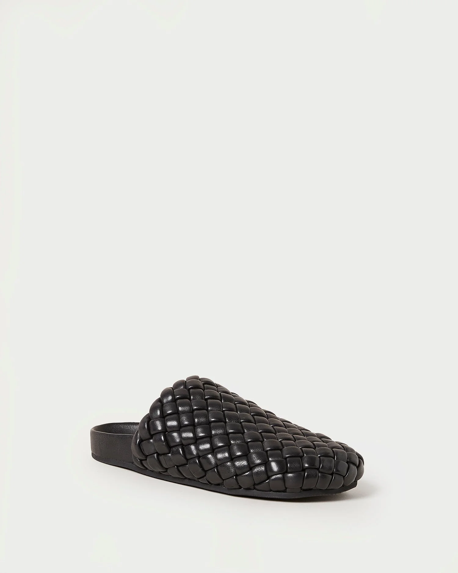 Levi Woven Leather Flat Closed Toe Clog | Black