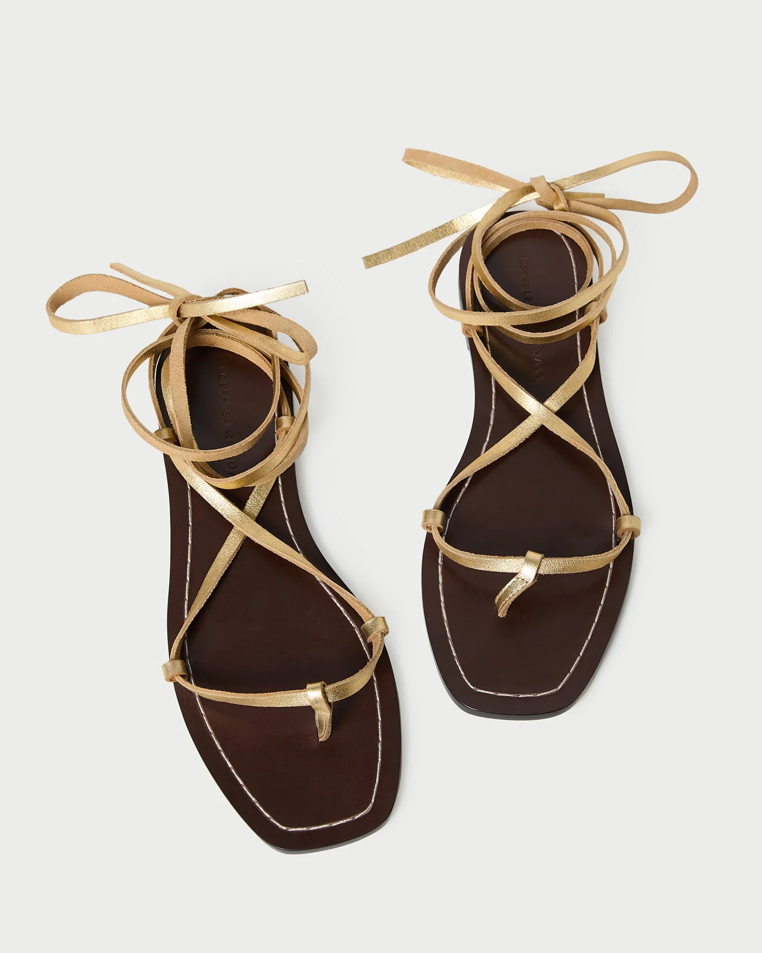 Lianna Lace-Up Sandal | Gold/Espresso