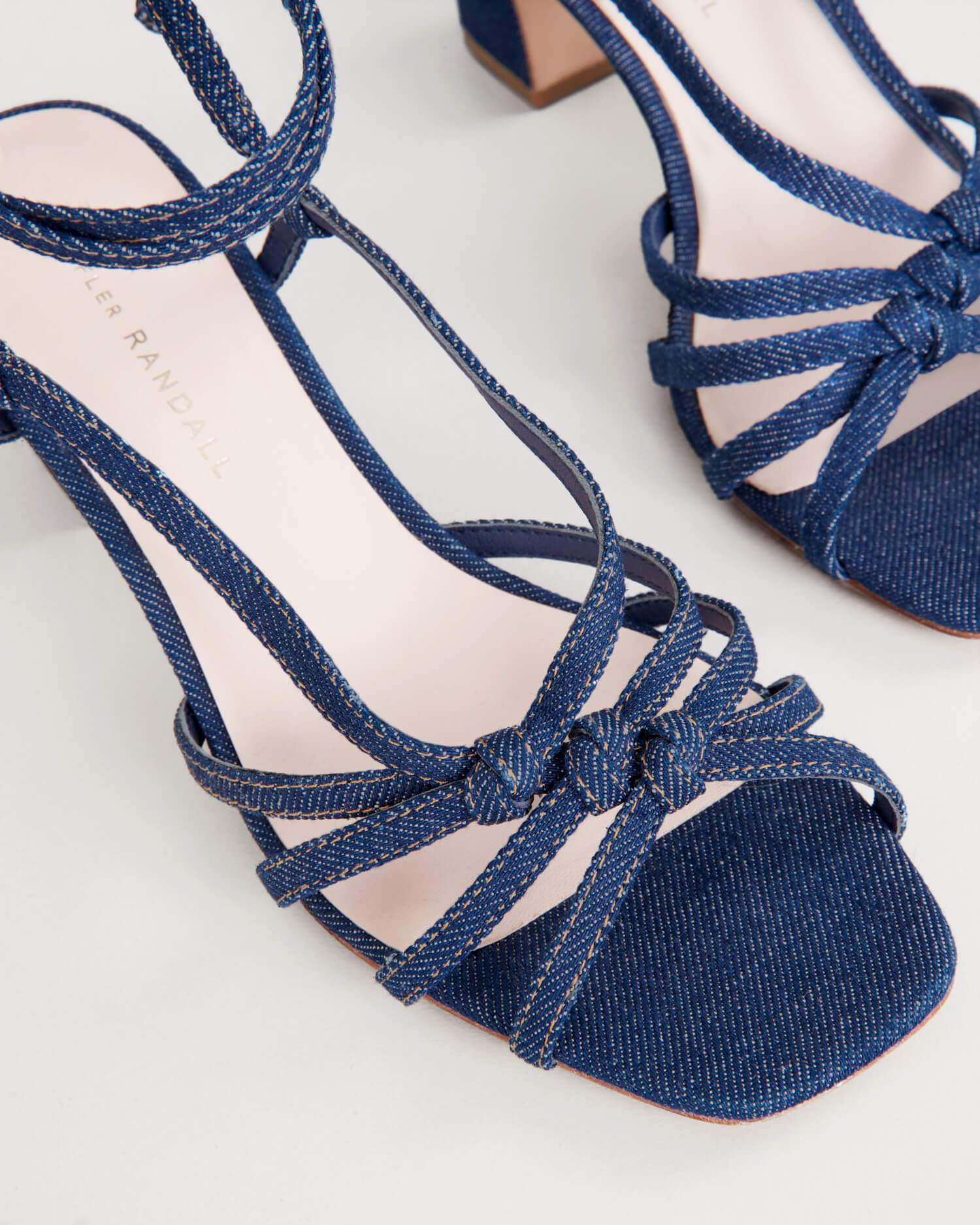 Libby Knotted Wrap Sandal | Denim - Image 3
