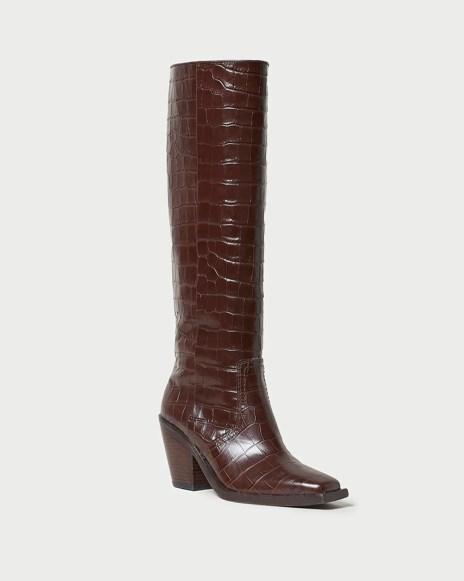 Lynn Tall Western Boot | Dark Brown