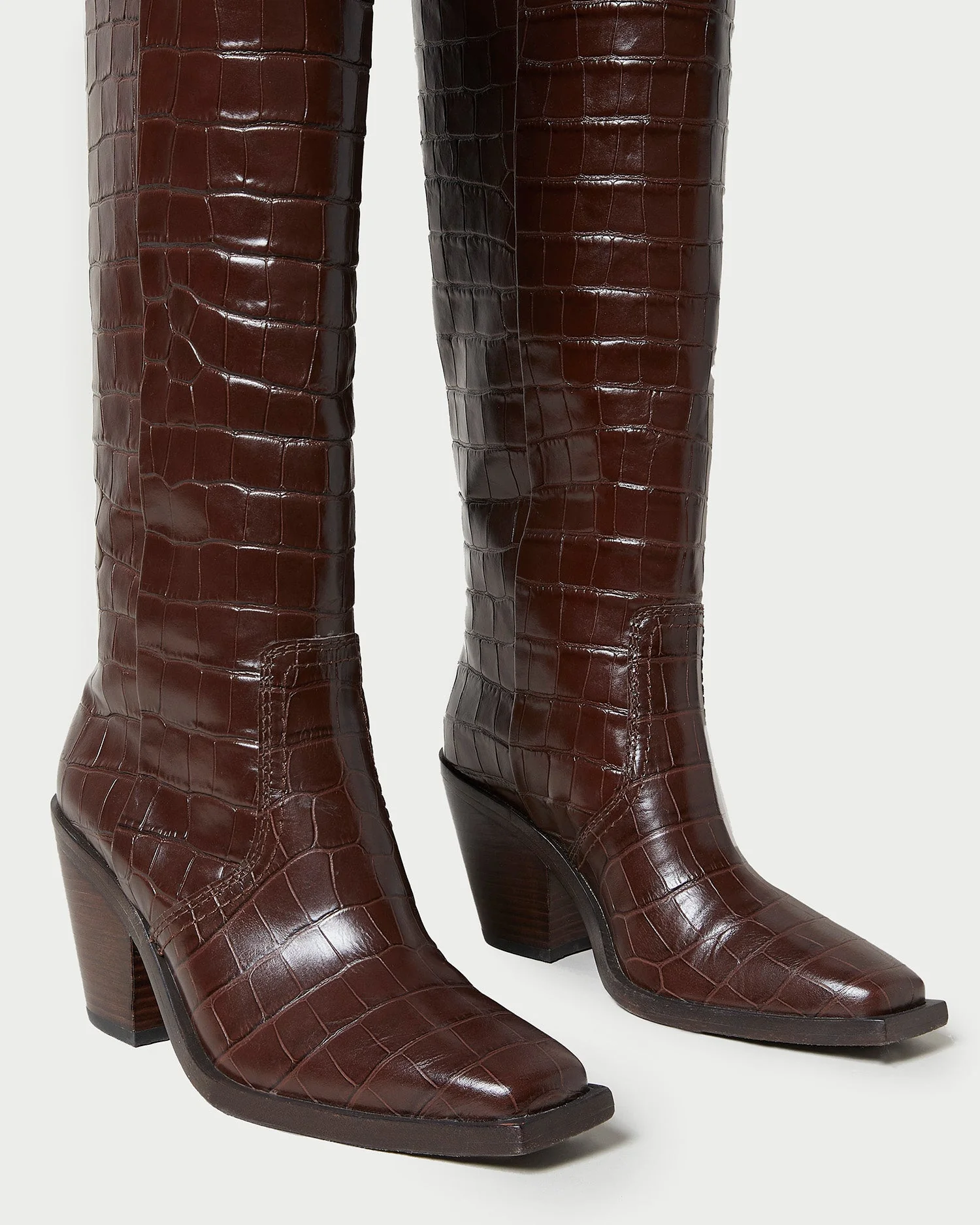 Lynn Tall Western Boot | Dark Brown - Image 3