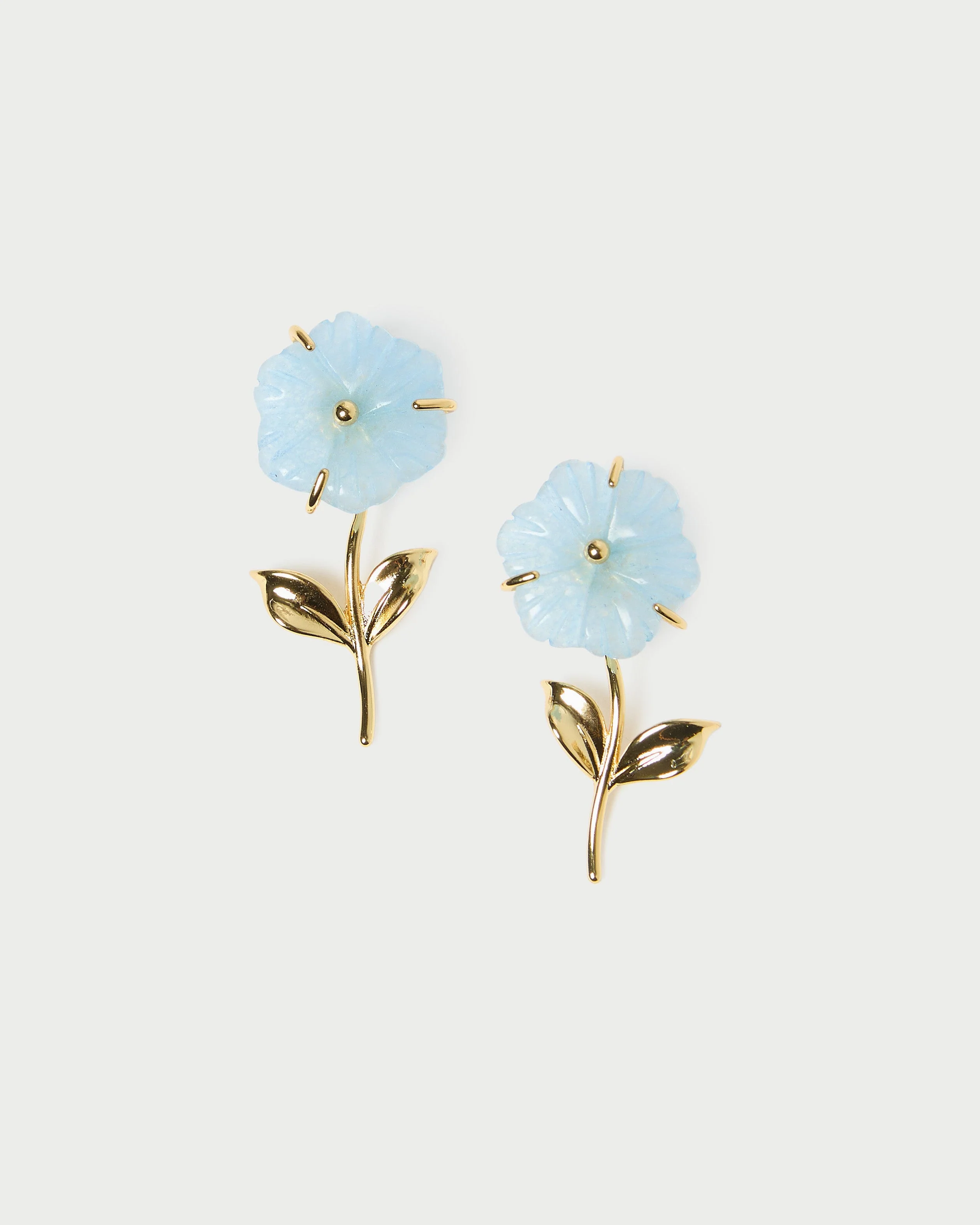 Mai Flower Earrings | Gold/Blue