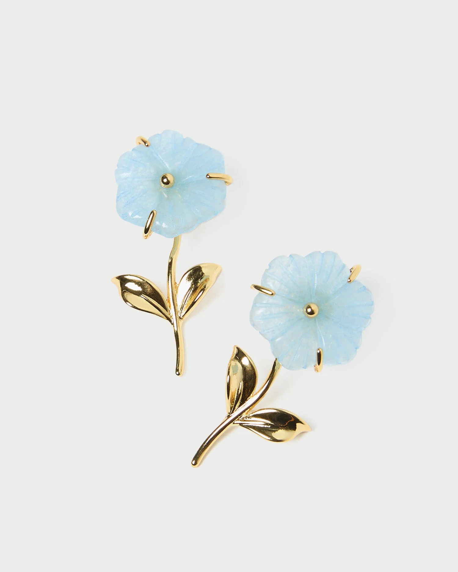 Mai Flower Earrings | Gold/Blue - Image 2