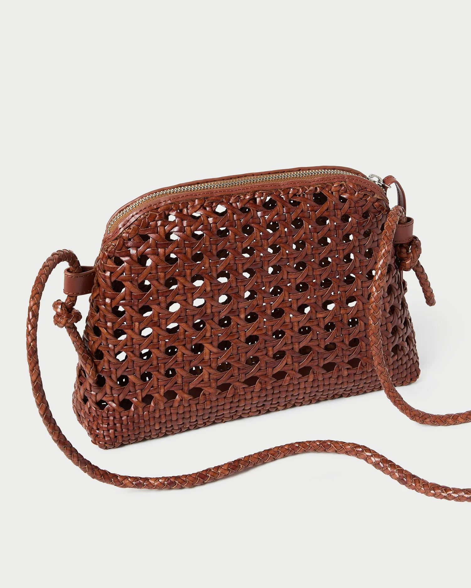 Mallory Open-Weave Crossbody | Saddle - Image 3