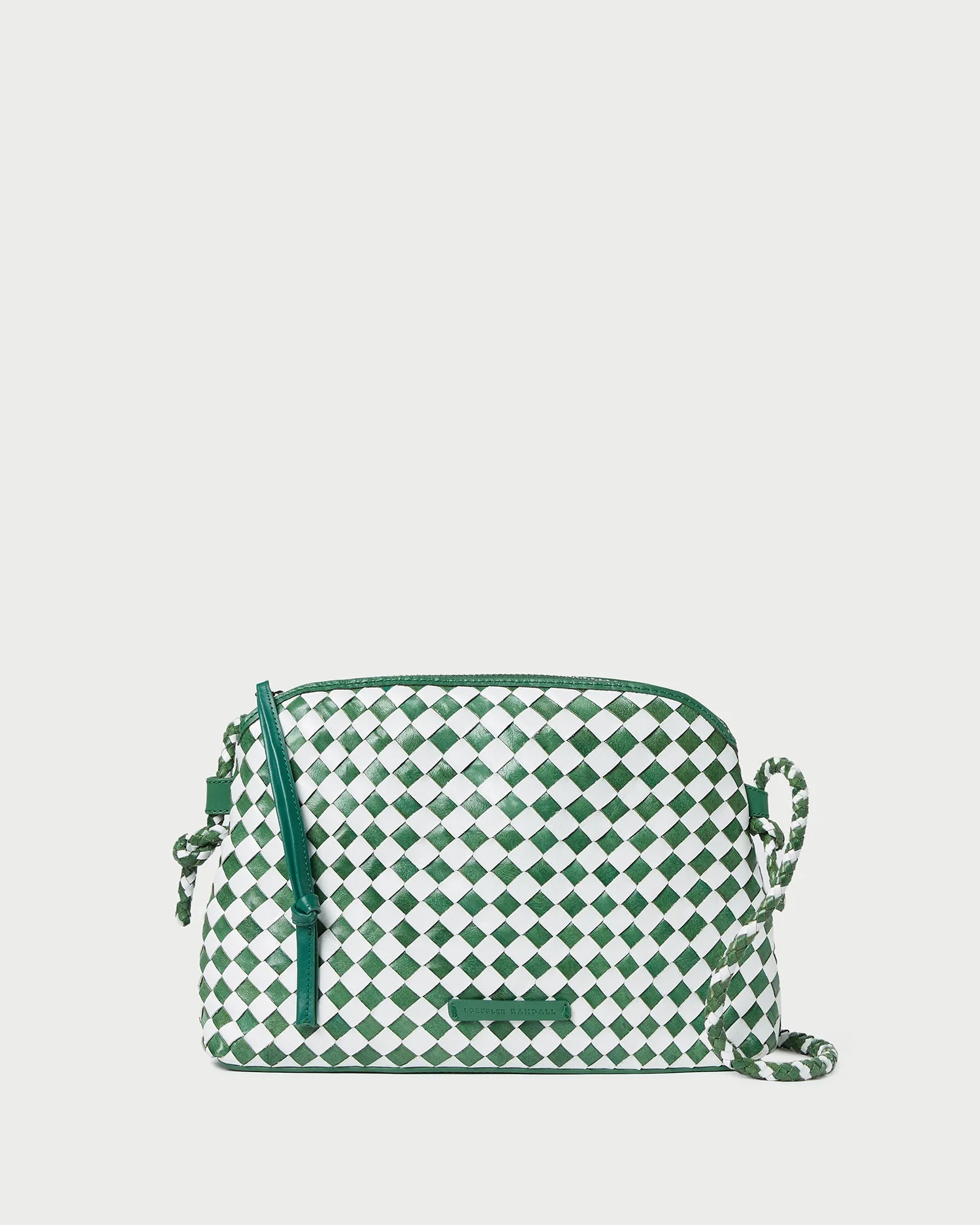 Mallory Woven Crossbody | Emerald/White