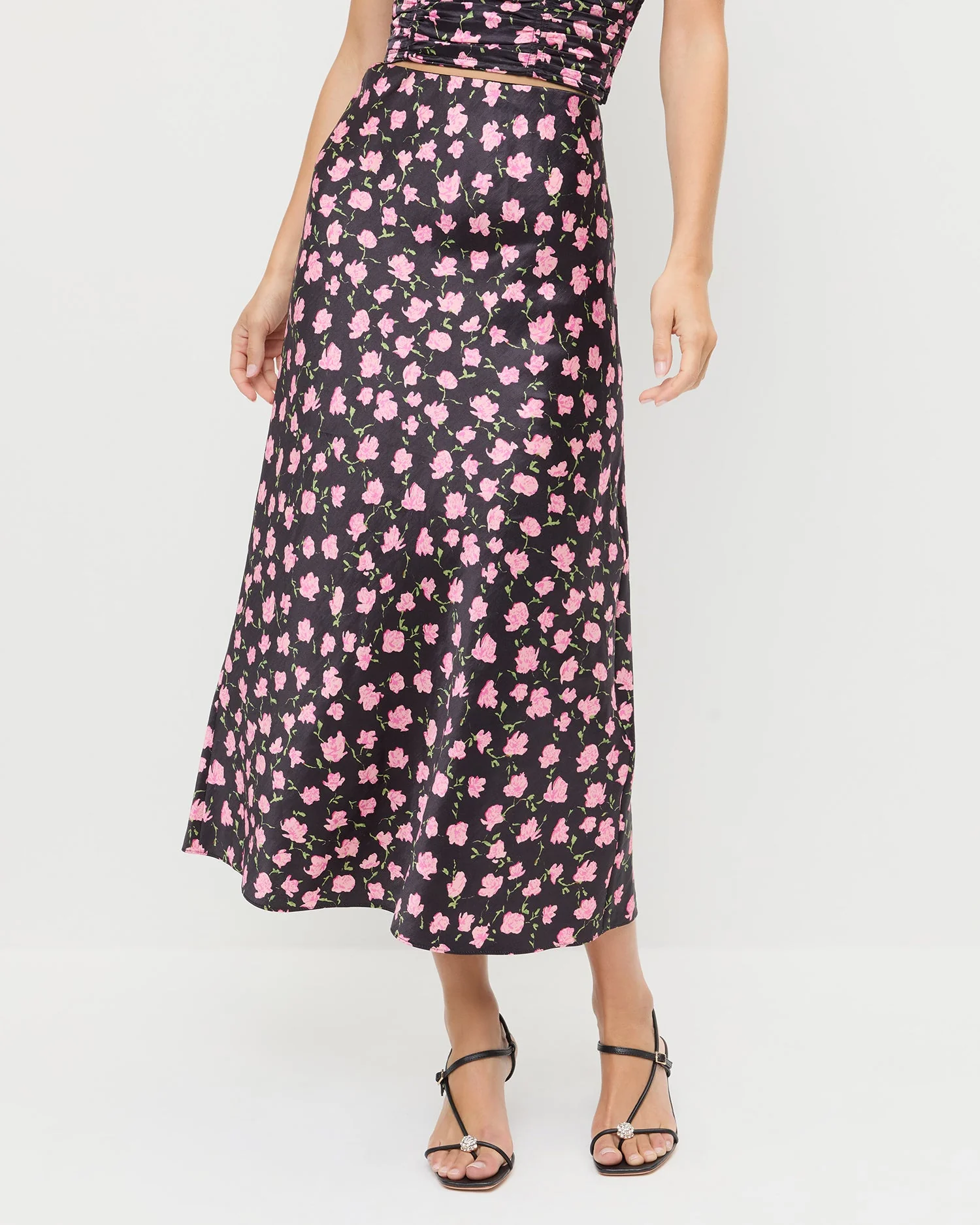 Mandy Midi Skirt | Black/Rosette