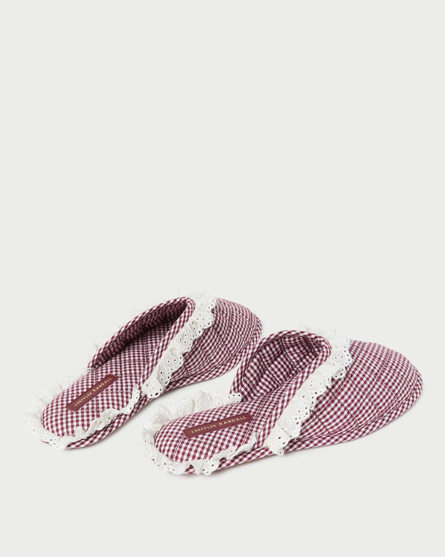 Marky Slipper | Cream/Maroon Gingham - Image 5