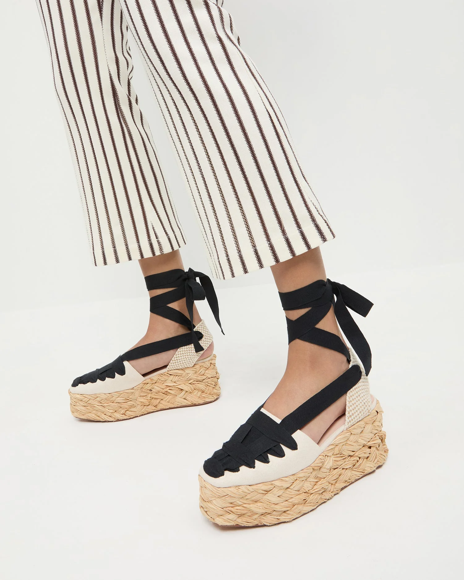 Mason Platform Espadrille | Natural/Black - Image 2