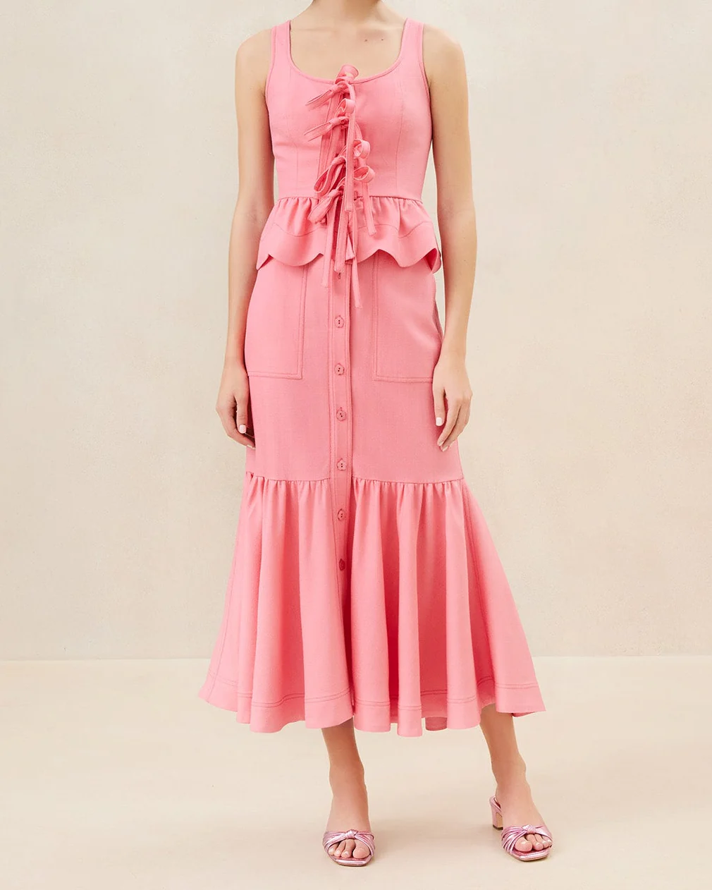 Mateo Button-Front Skirt | Watermelon