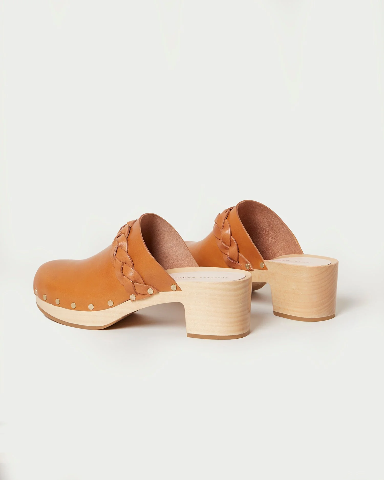 Mid Heel Clog With Braid | Cognac - Image 4