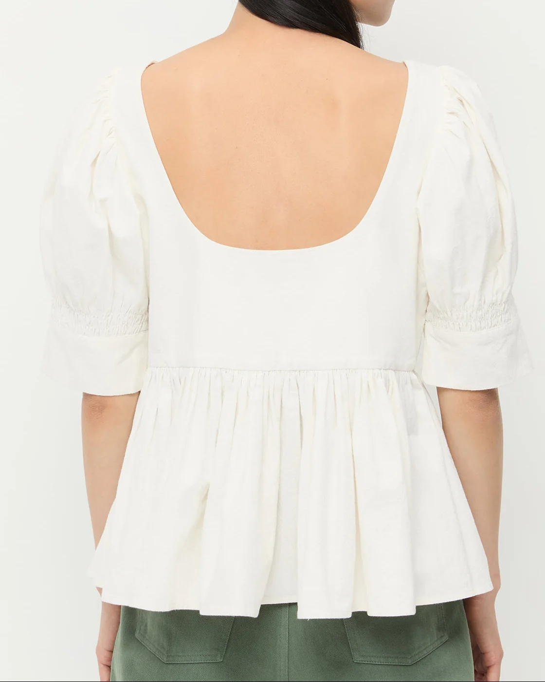 Milly Puff-Sleeve Top | White - Image 3