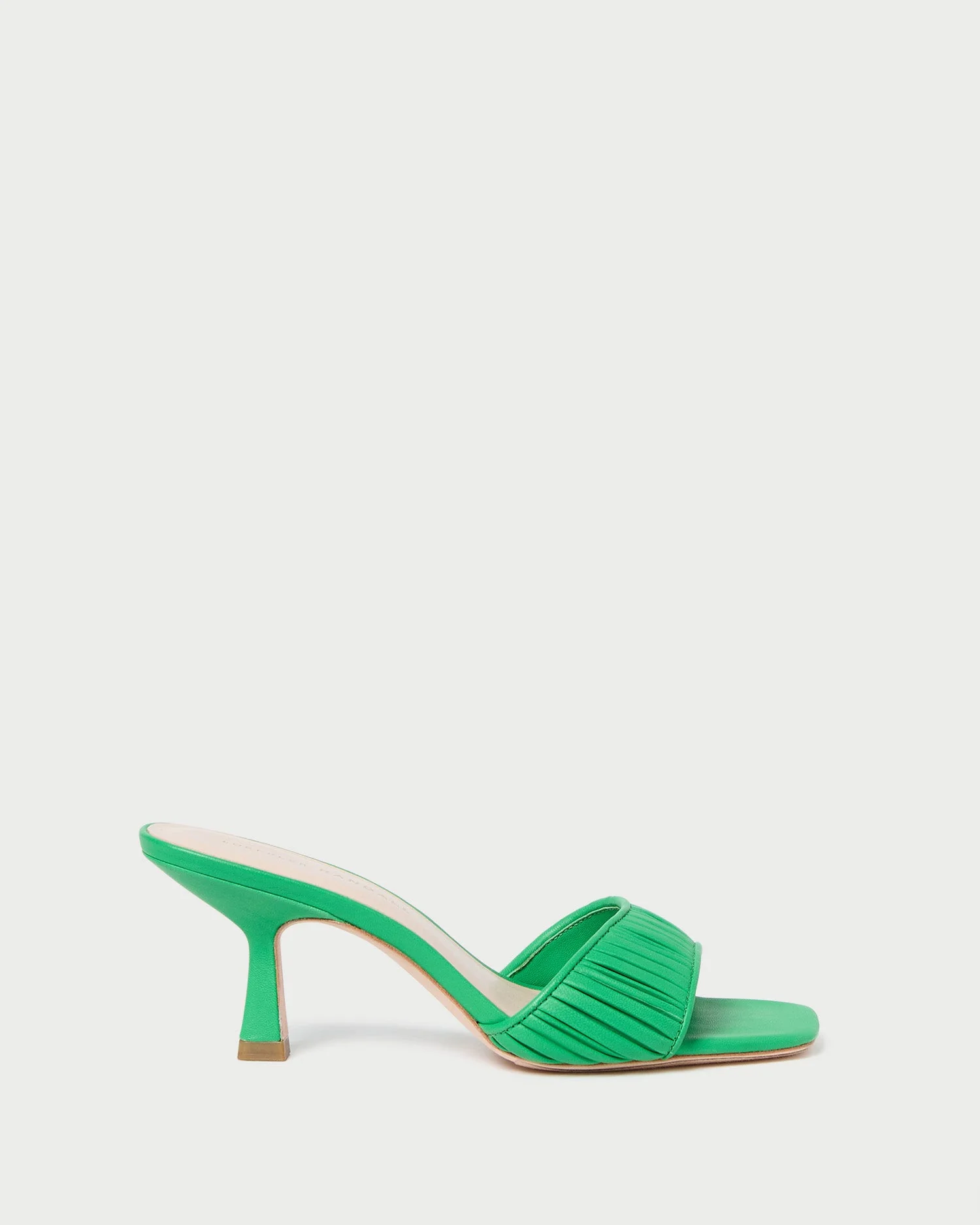 Naima Leather Mid-Heel Mule | Green
