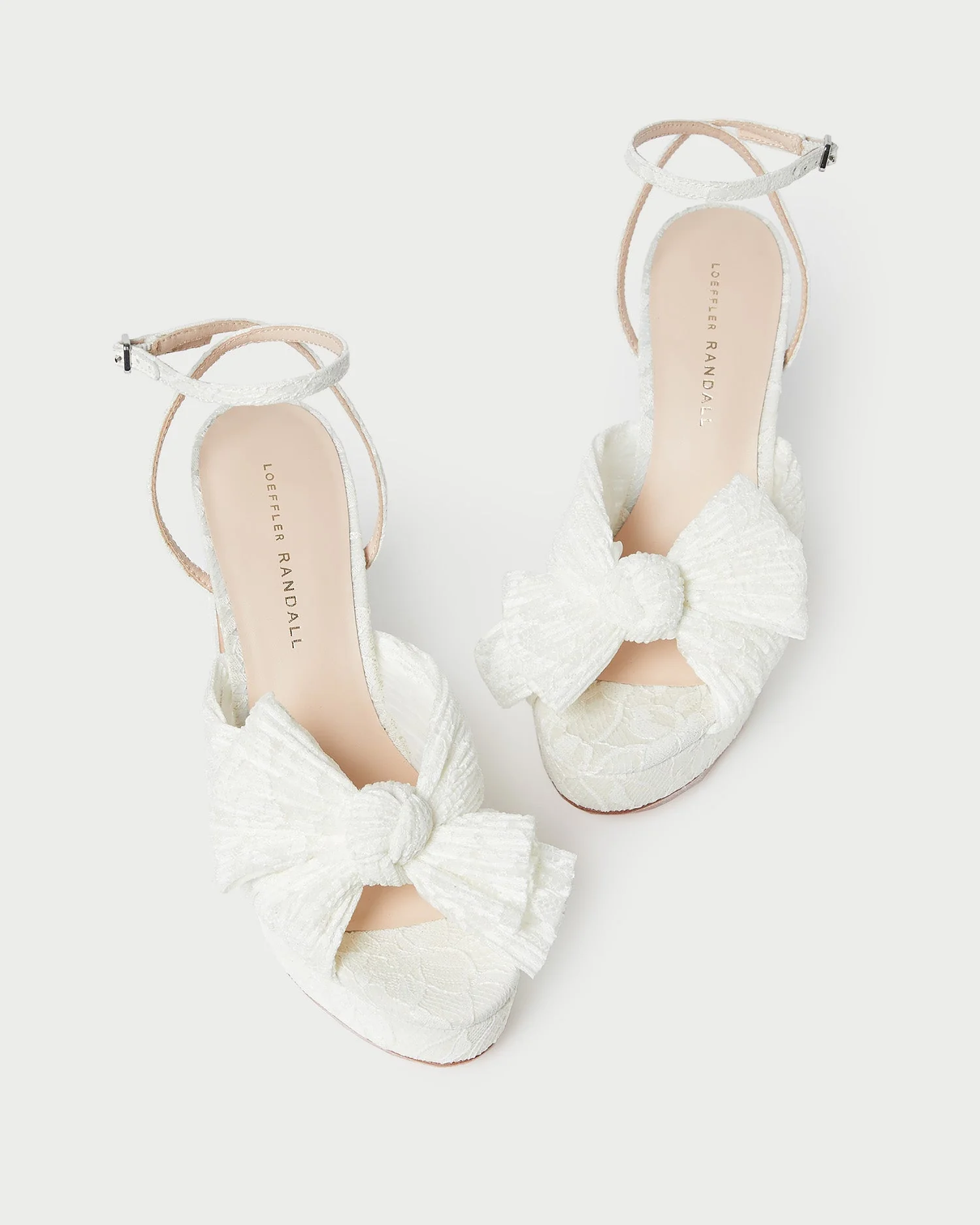 Natalia Lace Bow Heel | White/Cream - Image 5