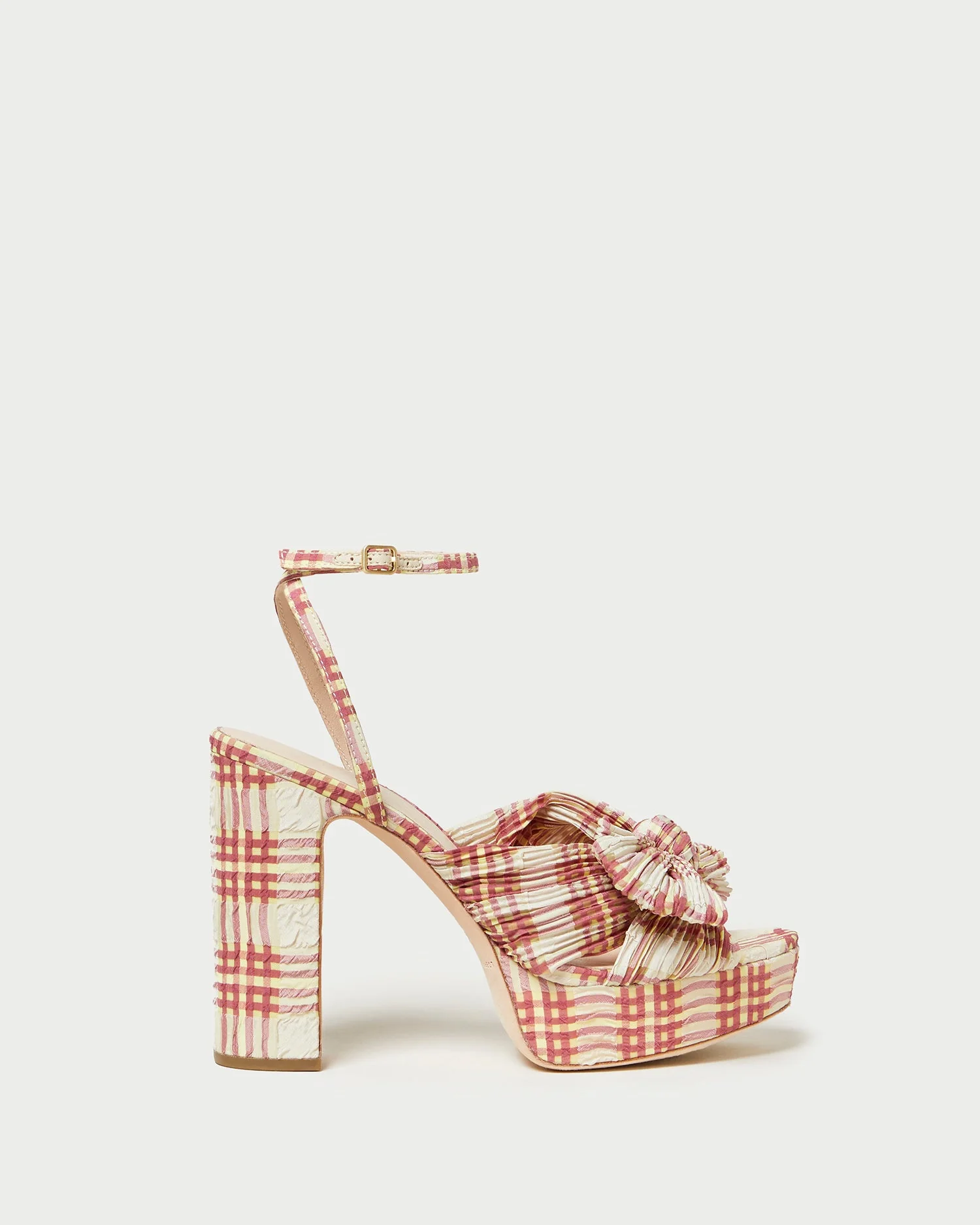 Natalia Platform Bow Heel | Cranberry Plaid - Image 2