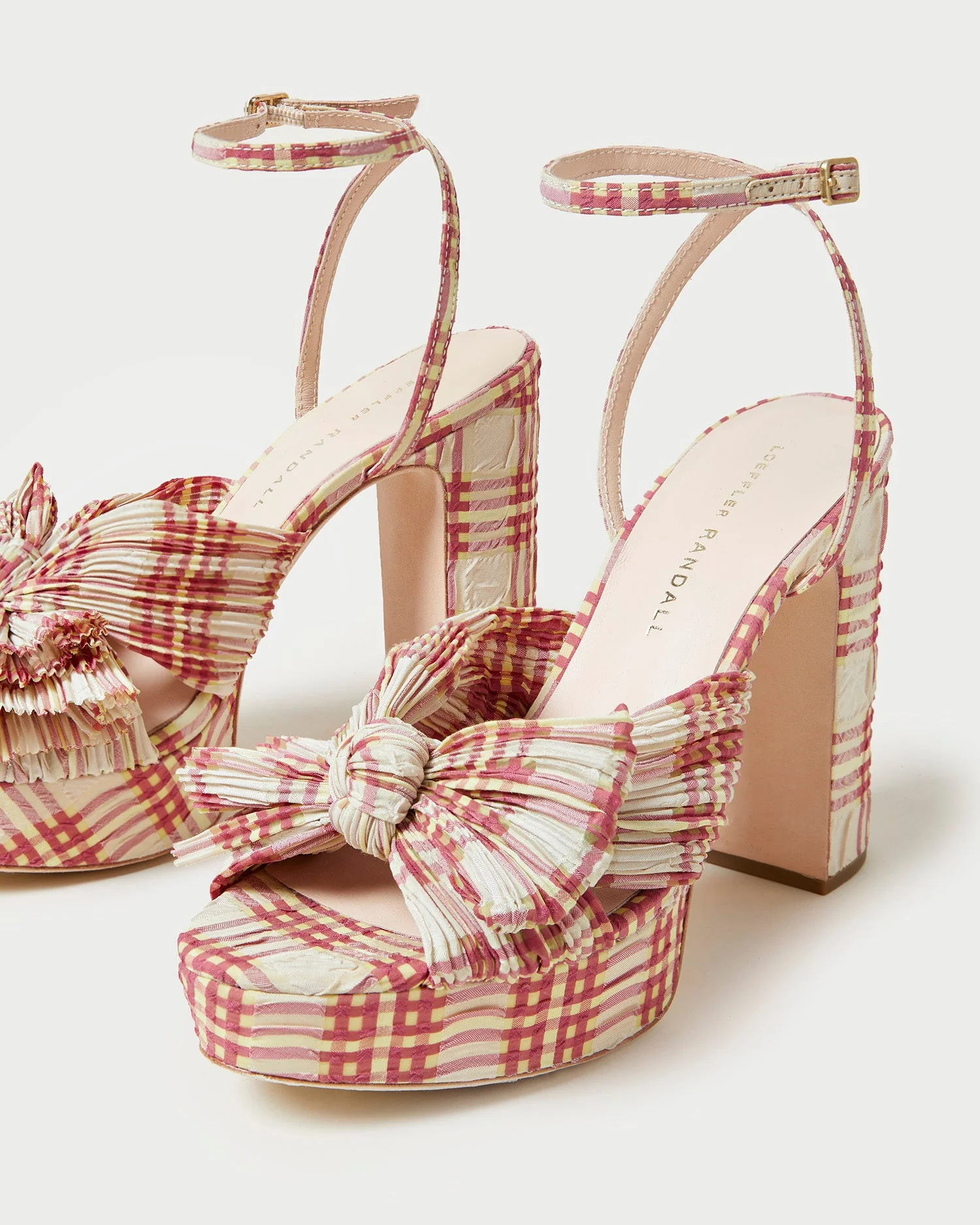 Natalia Platform Bow Heel | Cranberry Plaid - Image 3