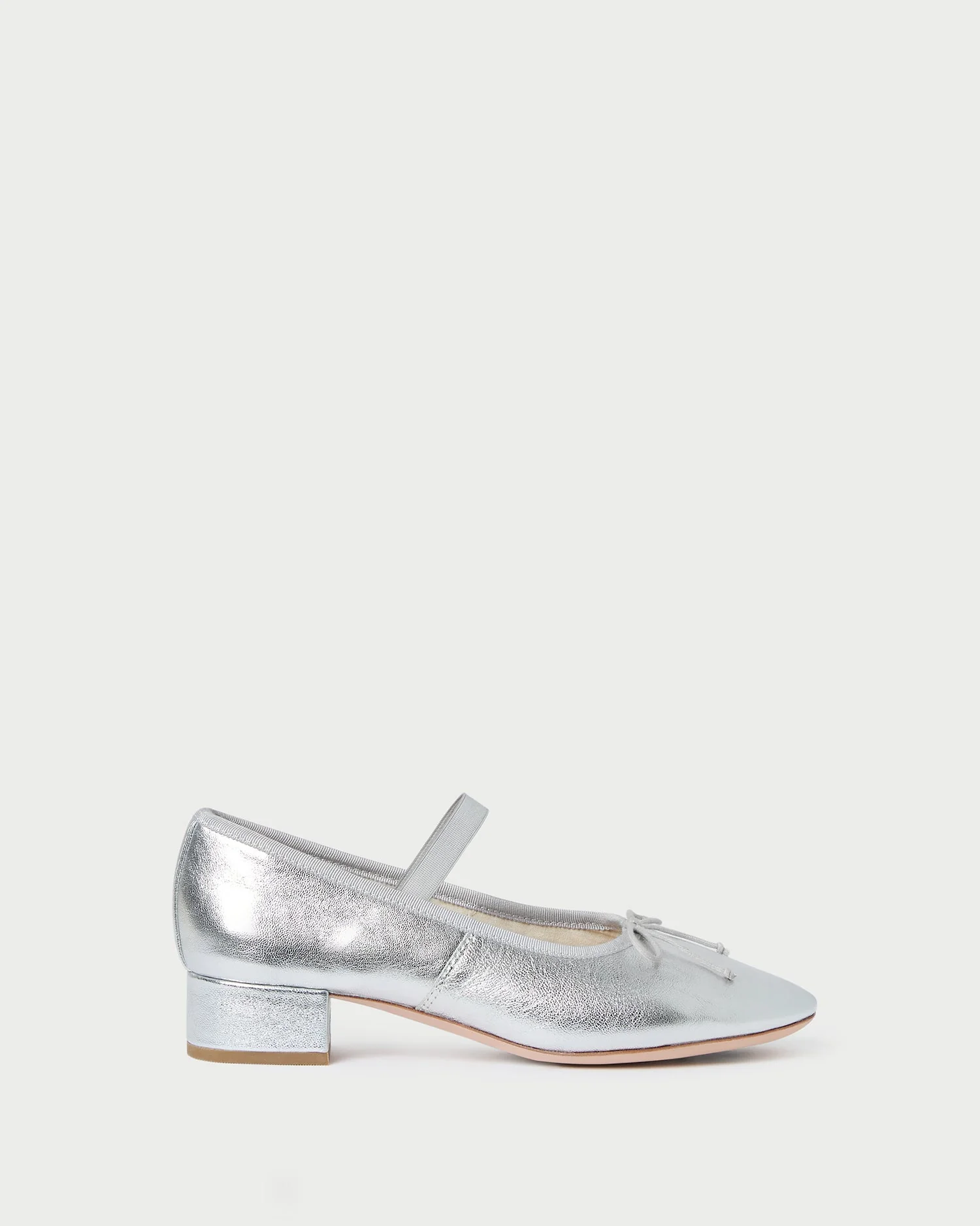 Odile Leather Ballet Pump | Silver